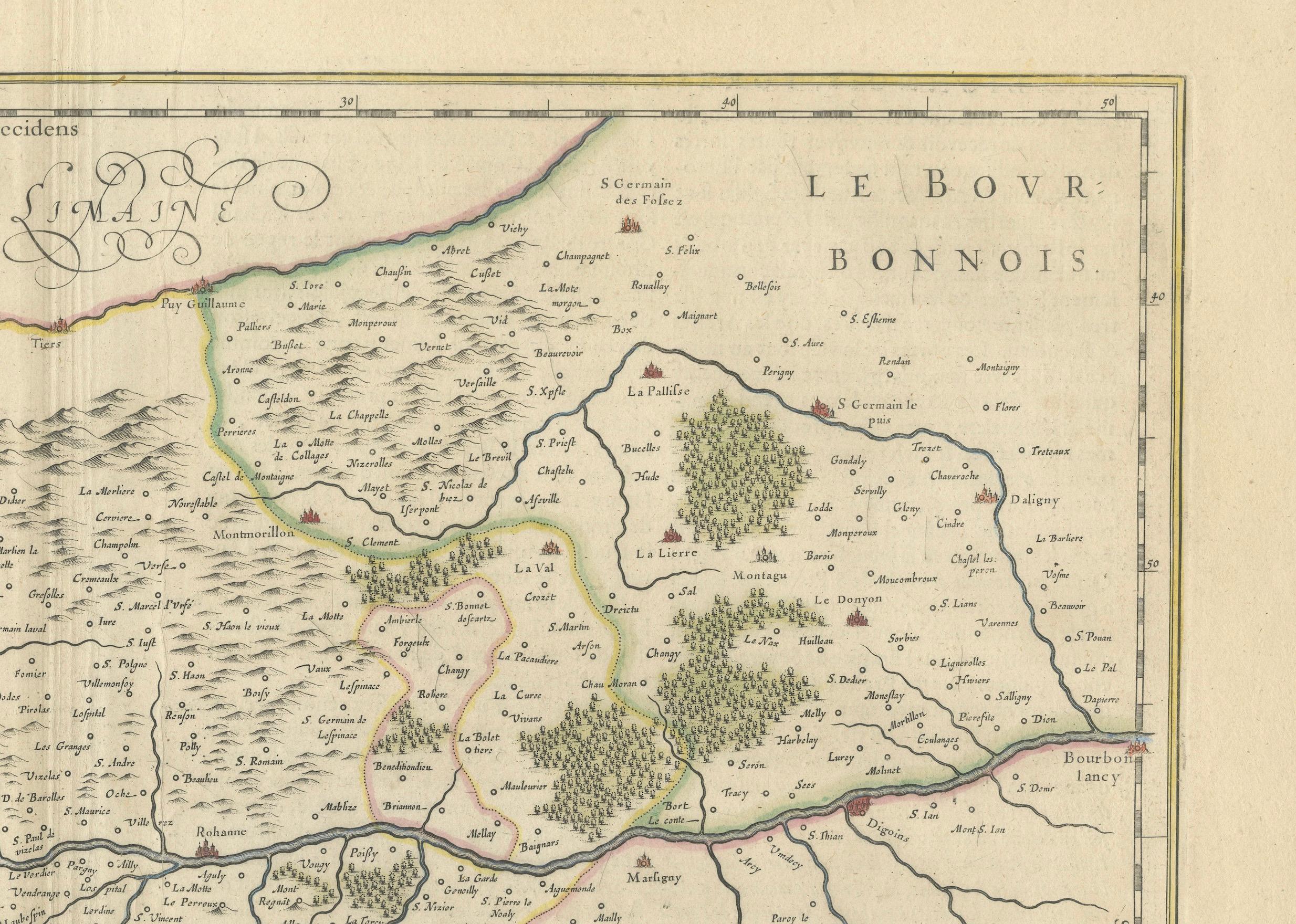 Lyonnais, Beaujolais, Forez, Mâconnais: Eine Darstellung der Provinzen Frankreichs aus dem Jahr 1644 (Mitte 17. Jahrhundert) im Angebot
