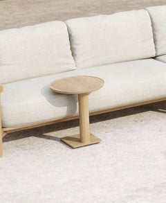 Lyora FSC Teak Wood Round Side Coffee Table by SNOC