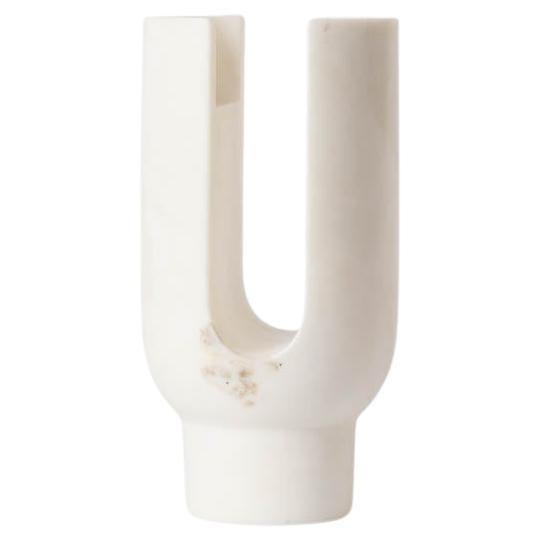 Vase et bougeoir à fleurs en marbre Lyra Calacatta et bougeoir de Dan Yeffet en vente