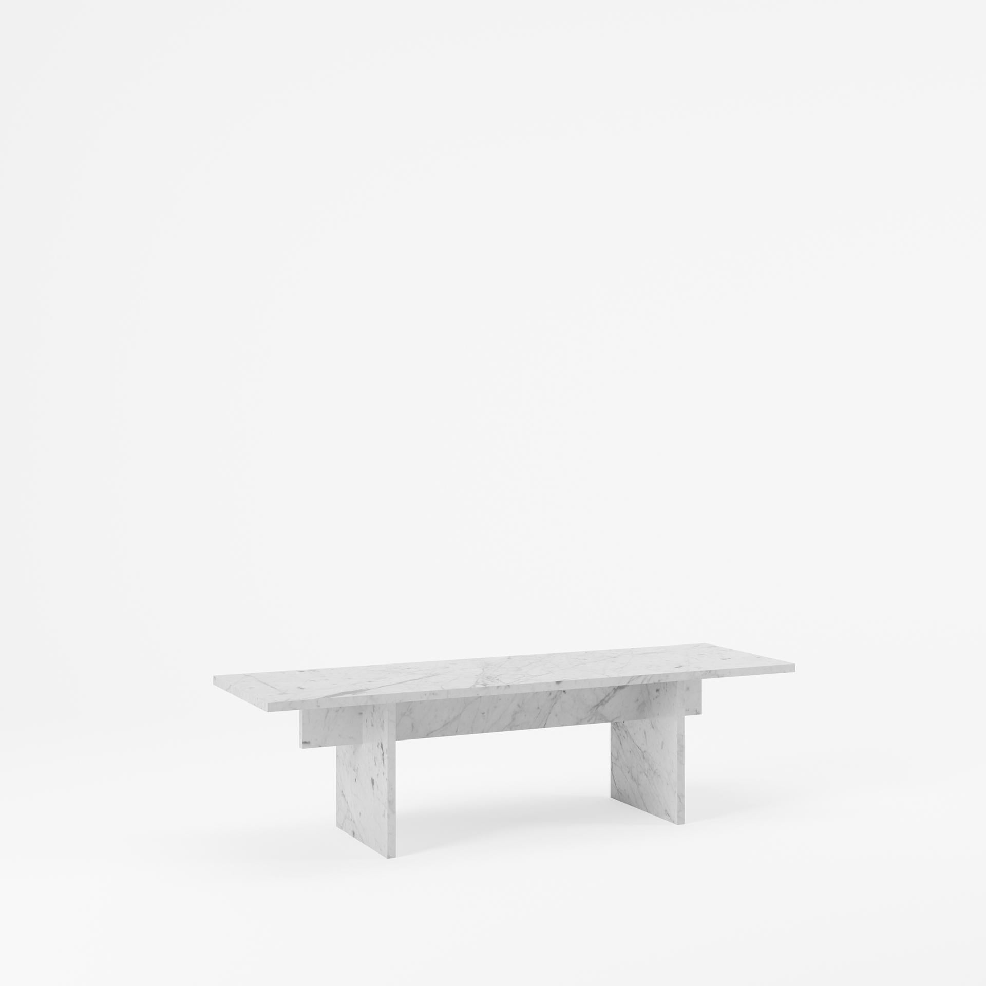Couchtisch Lyra aus Bianco Carrara-Marmor (Minimalistisch) im Angebot
