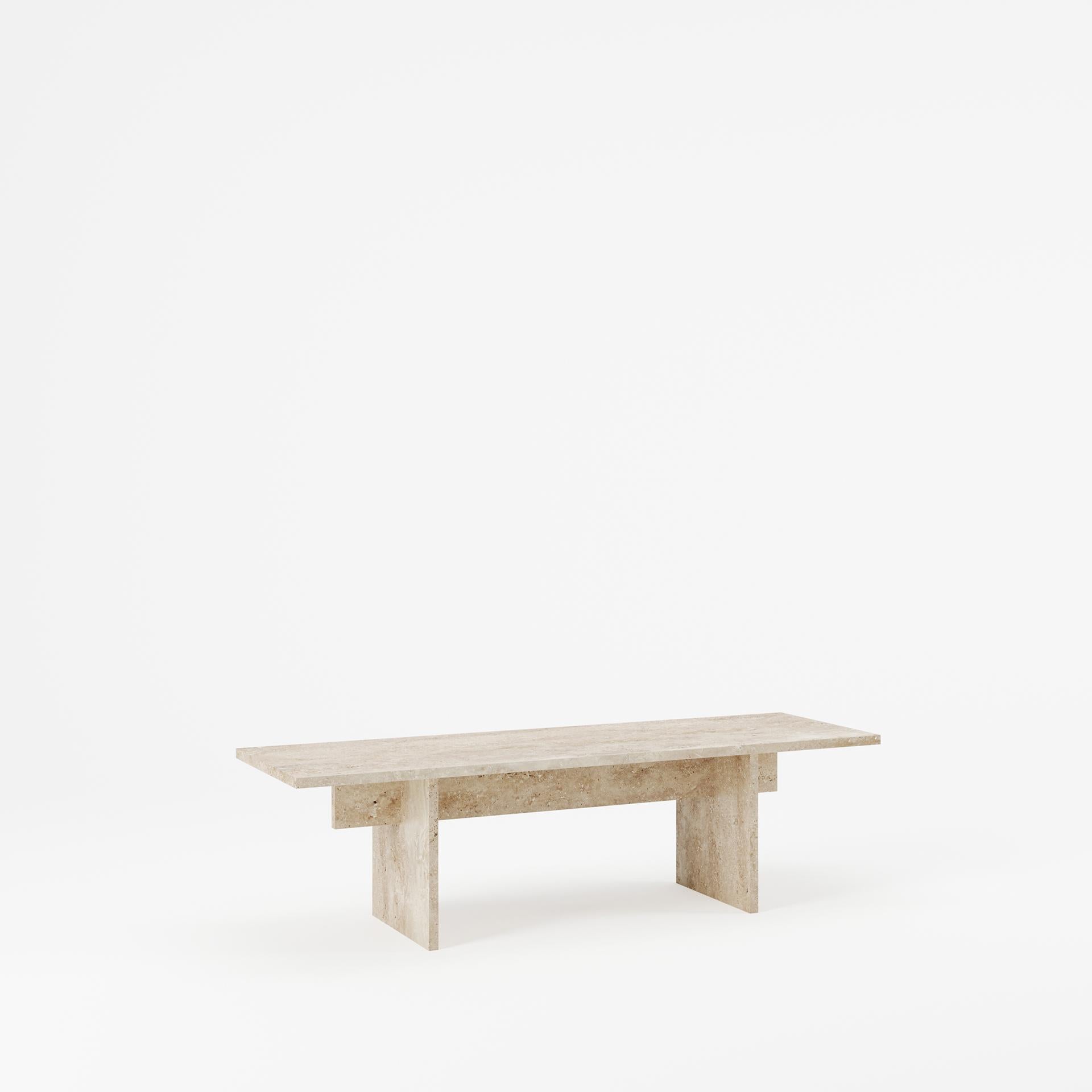 Minimaliste Table basse Lyra en travertin en vente
