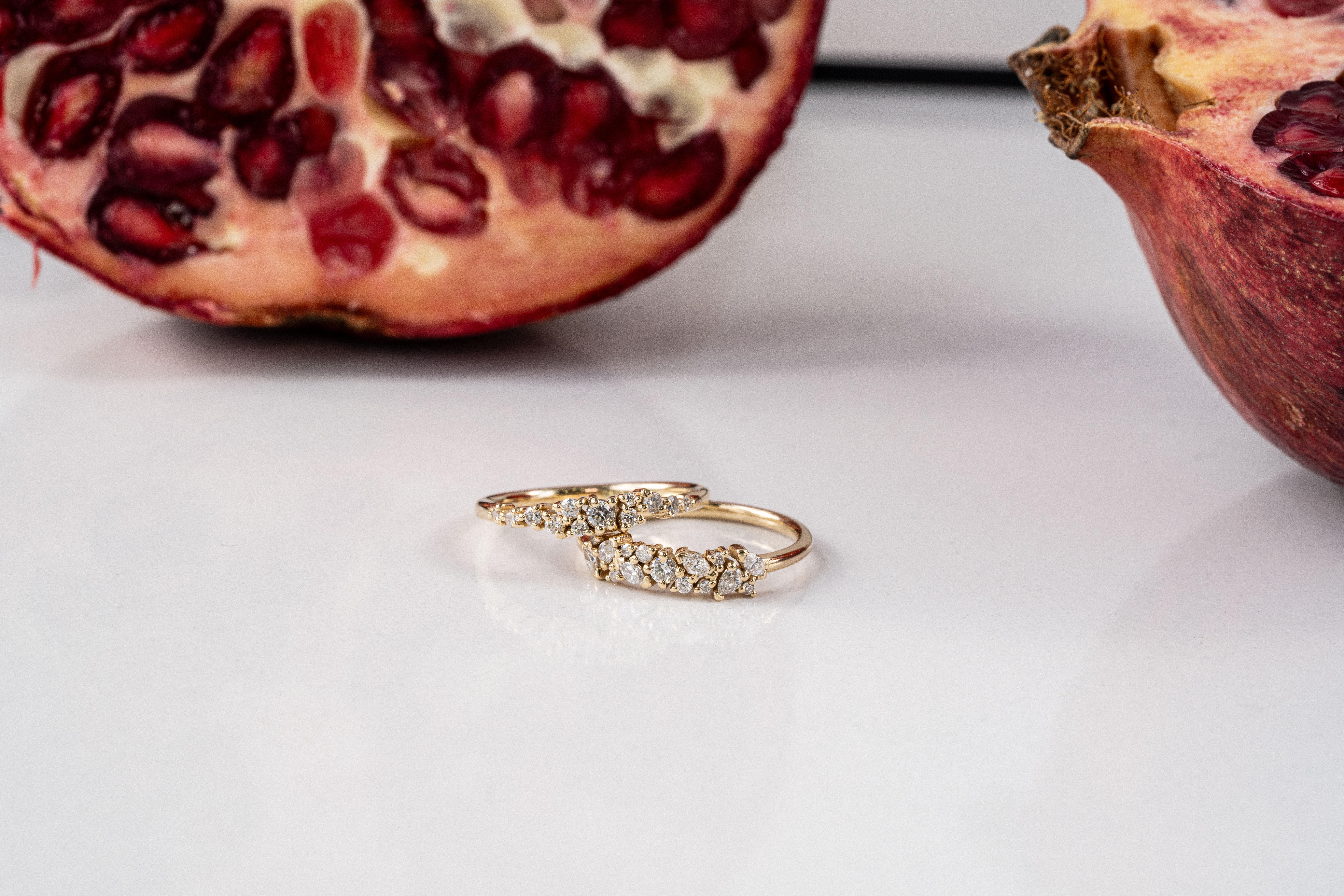 For Sale:  Lyra Diamond Cluster Wedding Ring 5