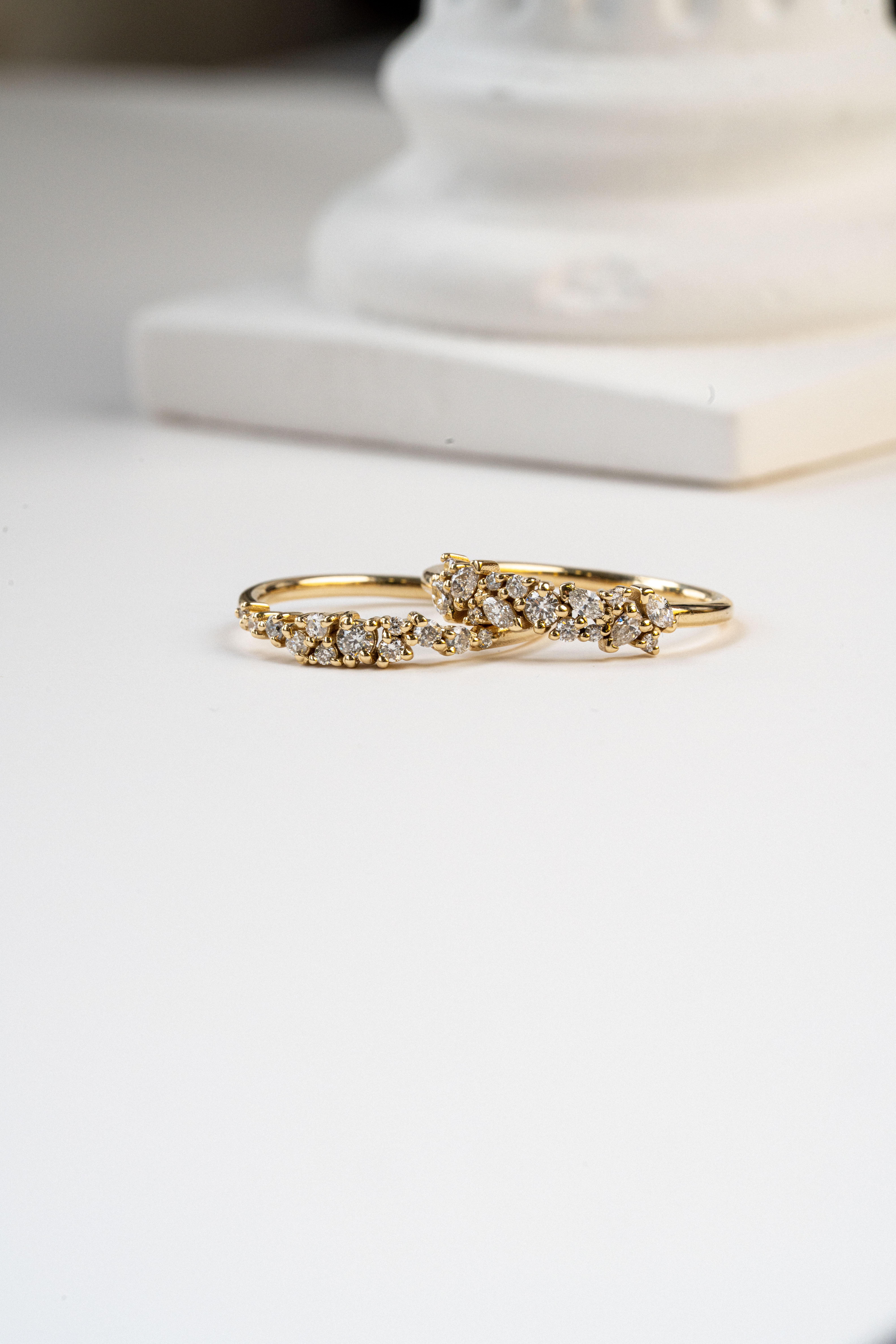 For Sale:  Lyra Diamond Cluster Wedding Ring 7
