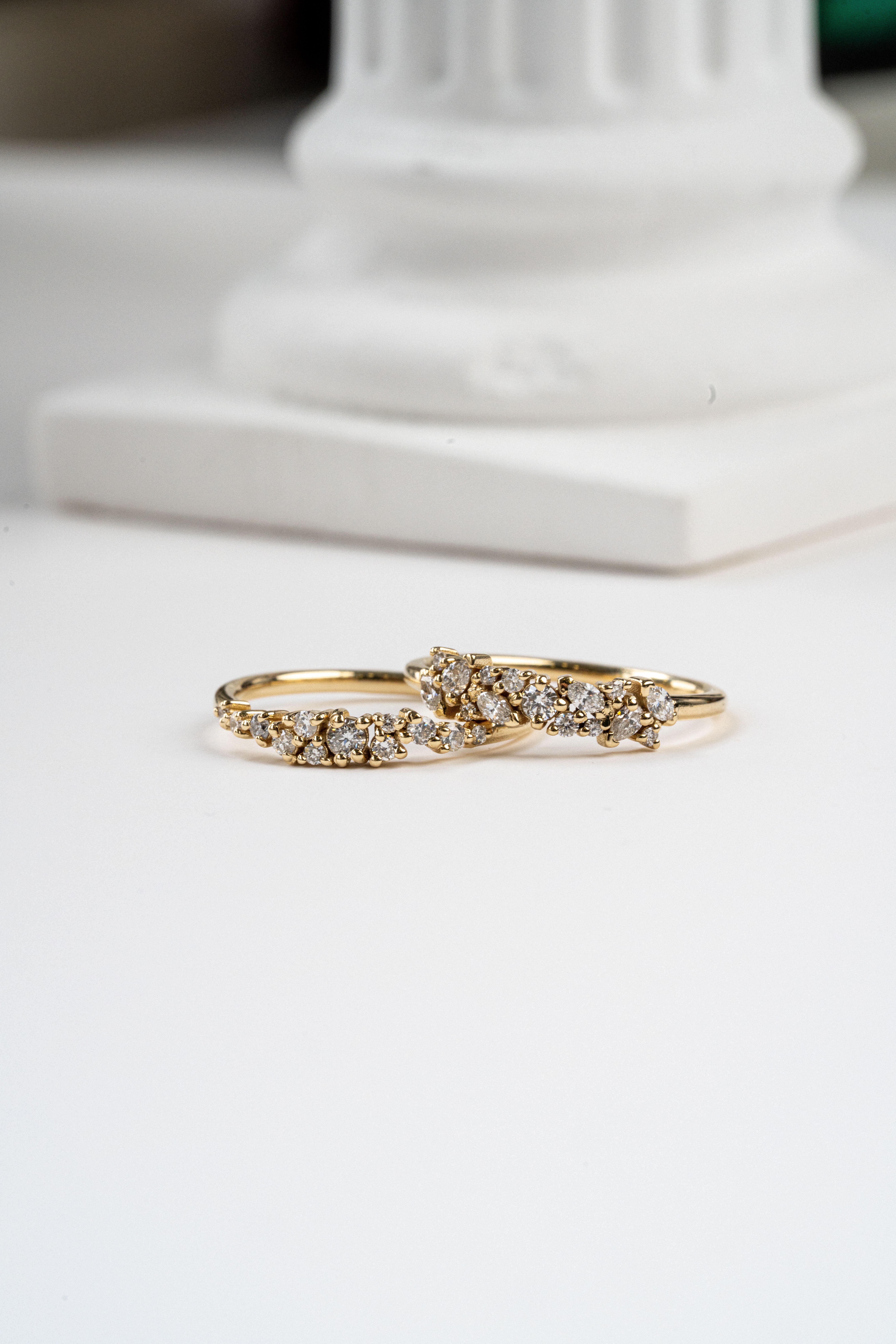 For Sale:  Lyra Diamond Cluster Wedding Ring 8