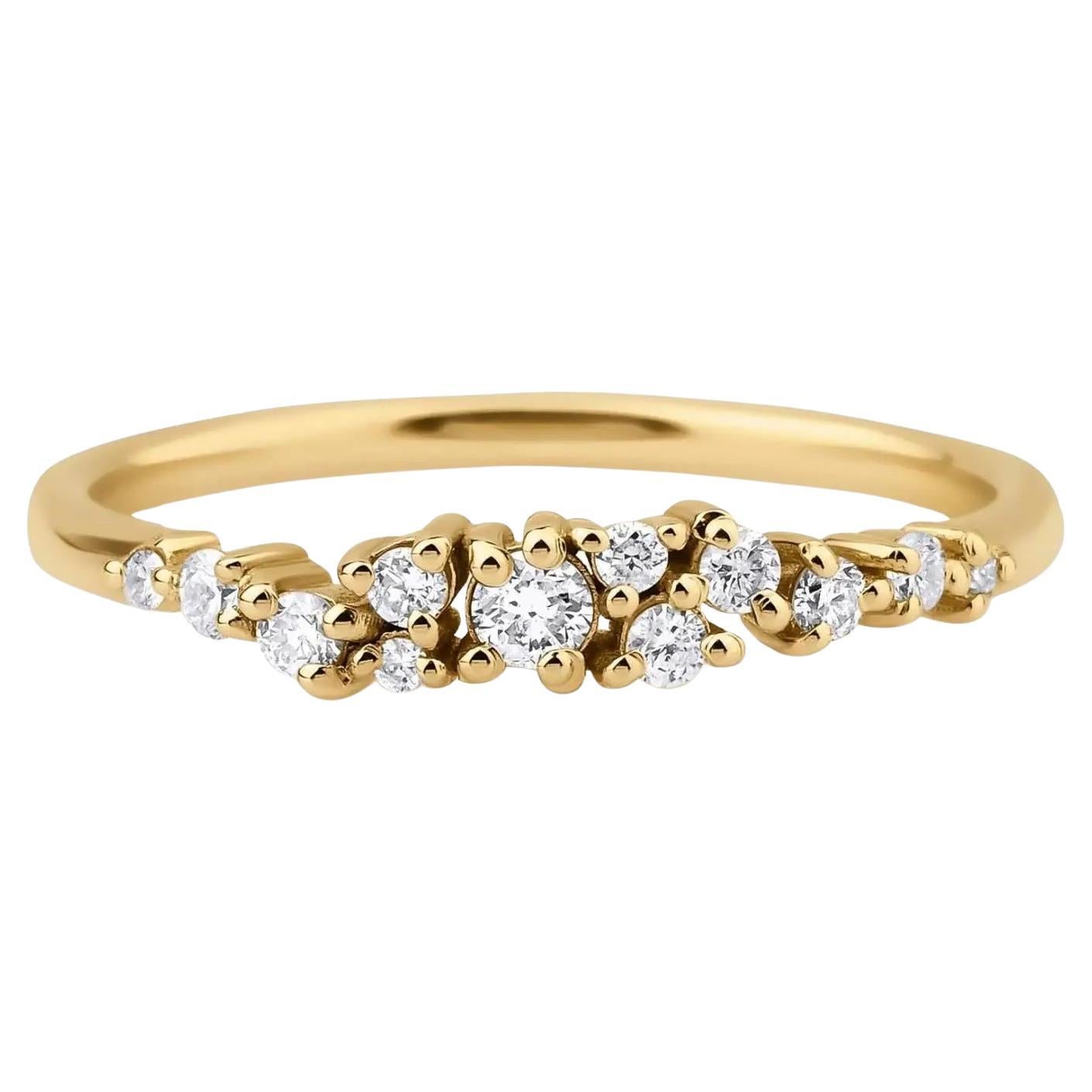 Lyra Diamond Cluster Wedding Ring