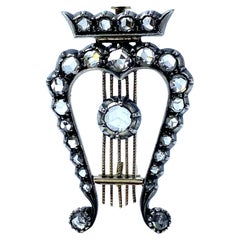 Lyra Diamonds Brooch, Late 19th Century
