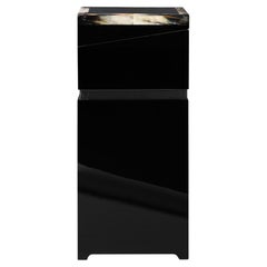 Enceinte Lyra en Corno Italiano et Wood Wood laqué noir brillant, Mod. 4745