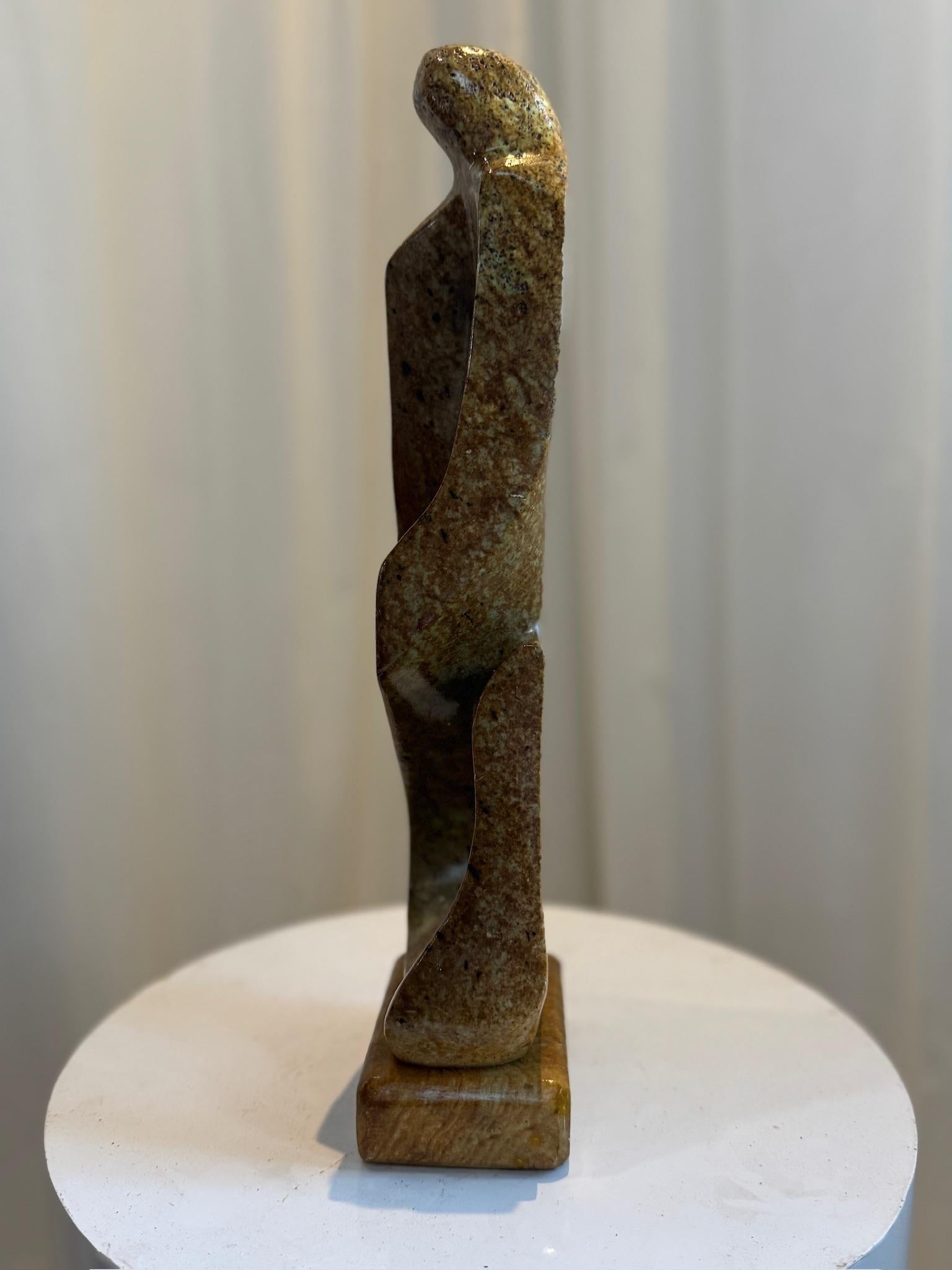 Brazilian Lyra Mid-Century Modern Large Soapstone Sculpture - Signed by Marco Lyra For Sale