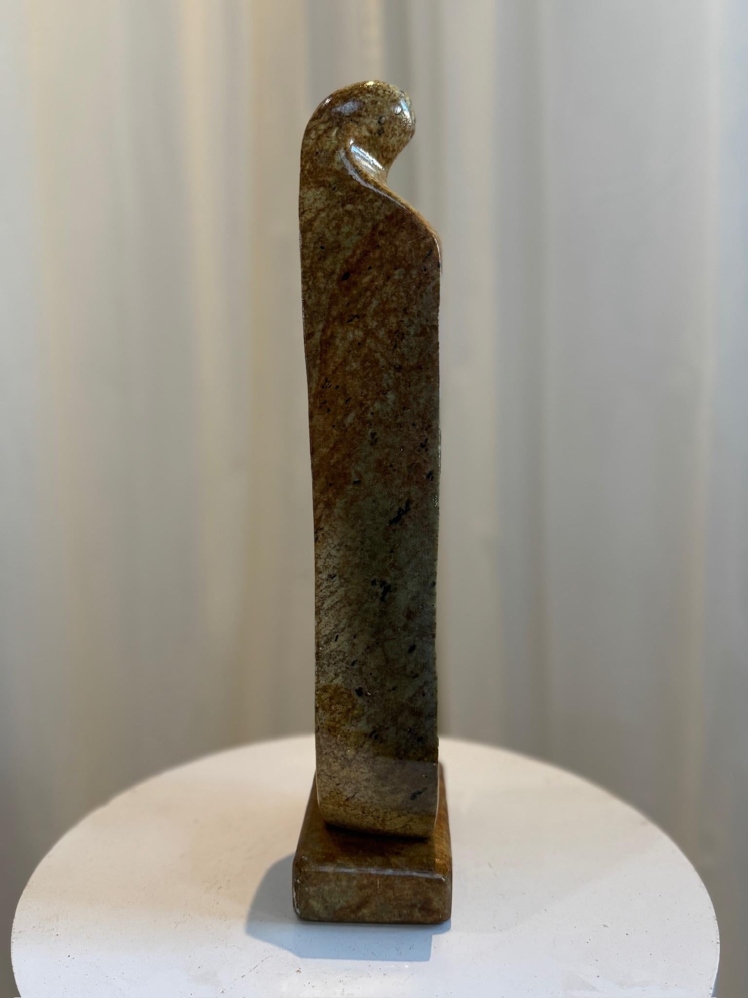 Lyra Mid-Century Modern Large Soapstone Sculpture - Signed by Marco Lyra In Good Condition For Sale In West Hollywood, CA