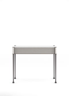 Lyra Modern Console Table with Bronze Legs and Sycamore Top