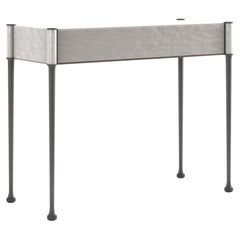 Lyra Modern Console Table with Bronze Legs and Sycamore Top