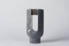 Lyra Saint Laurent Grey marble Flower vase and Candle holder by Dan Yeffet