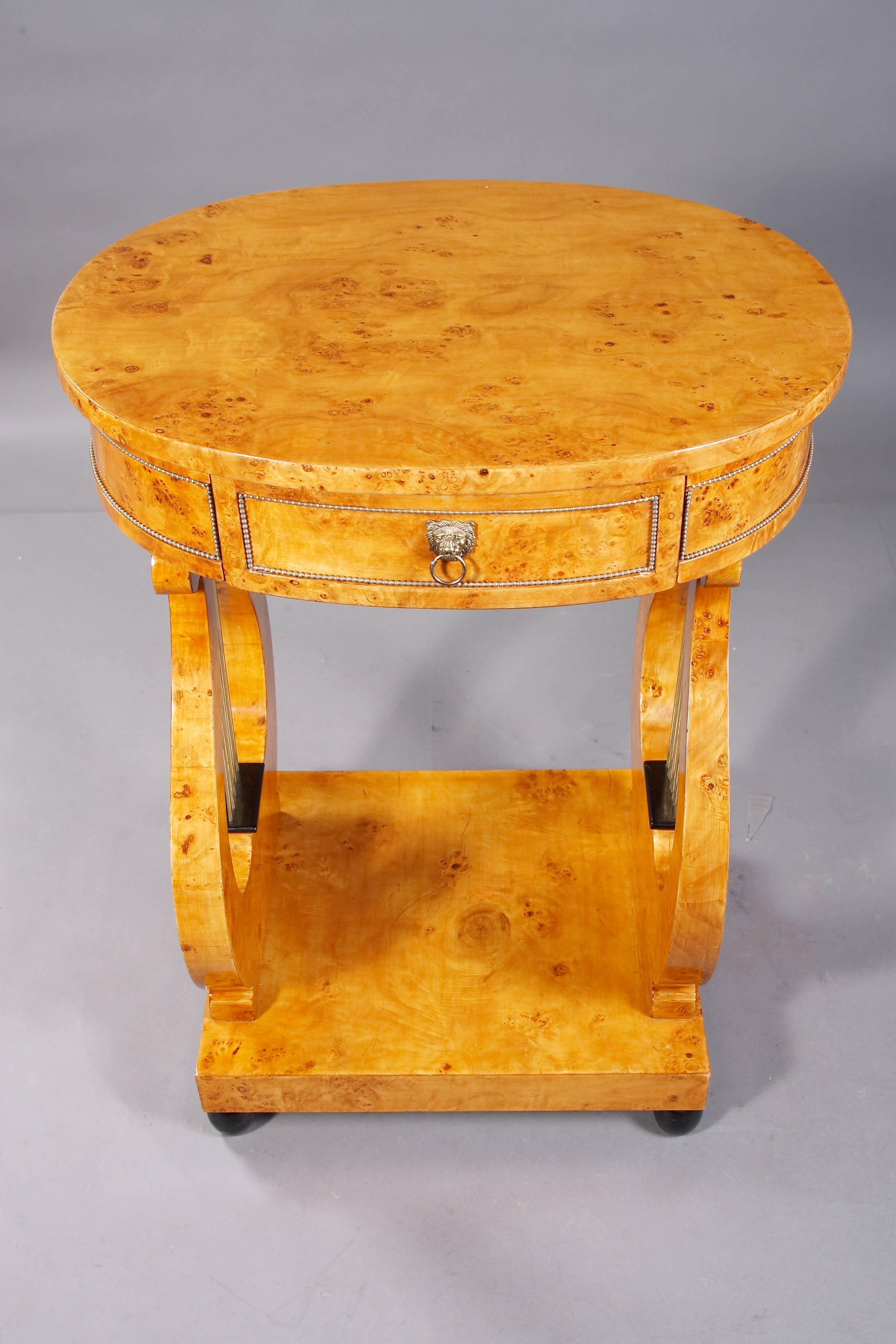 20th Century Lyra Sewing Table in Biedermeier Style For Sale