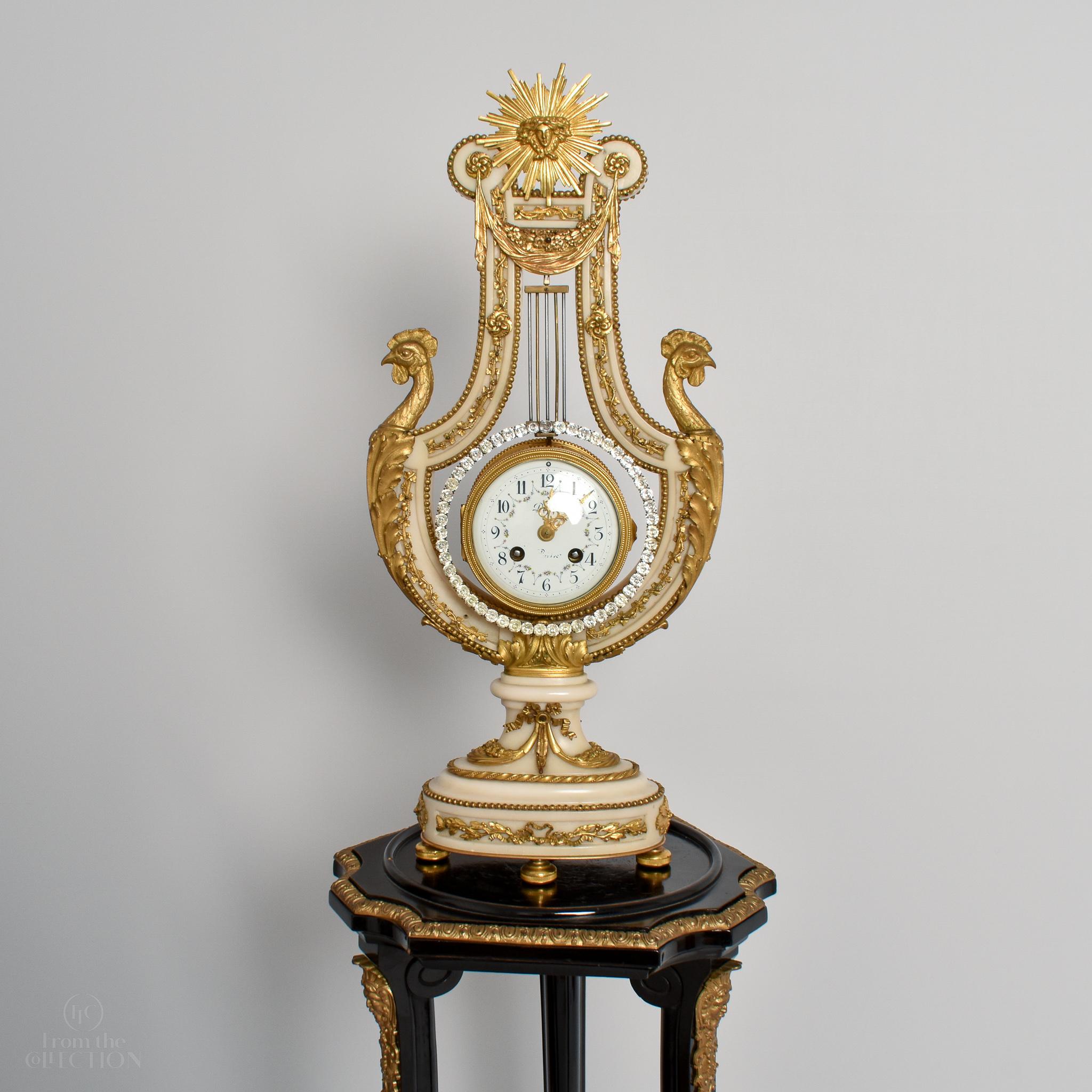 Lyre Clock, 19th Century For Sale 3