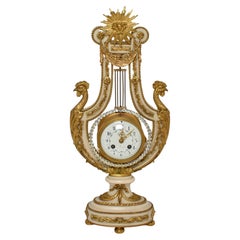 Antique Lyre Clock, 19th Century