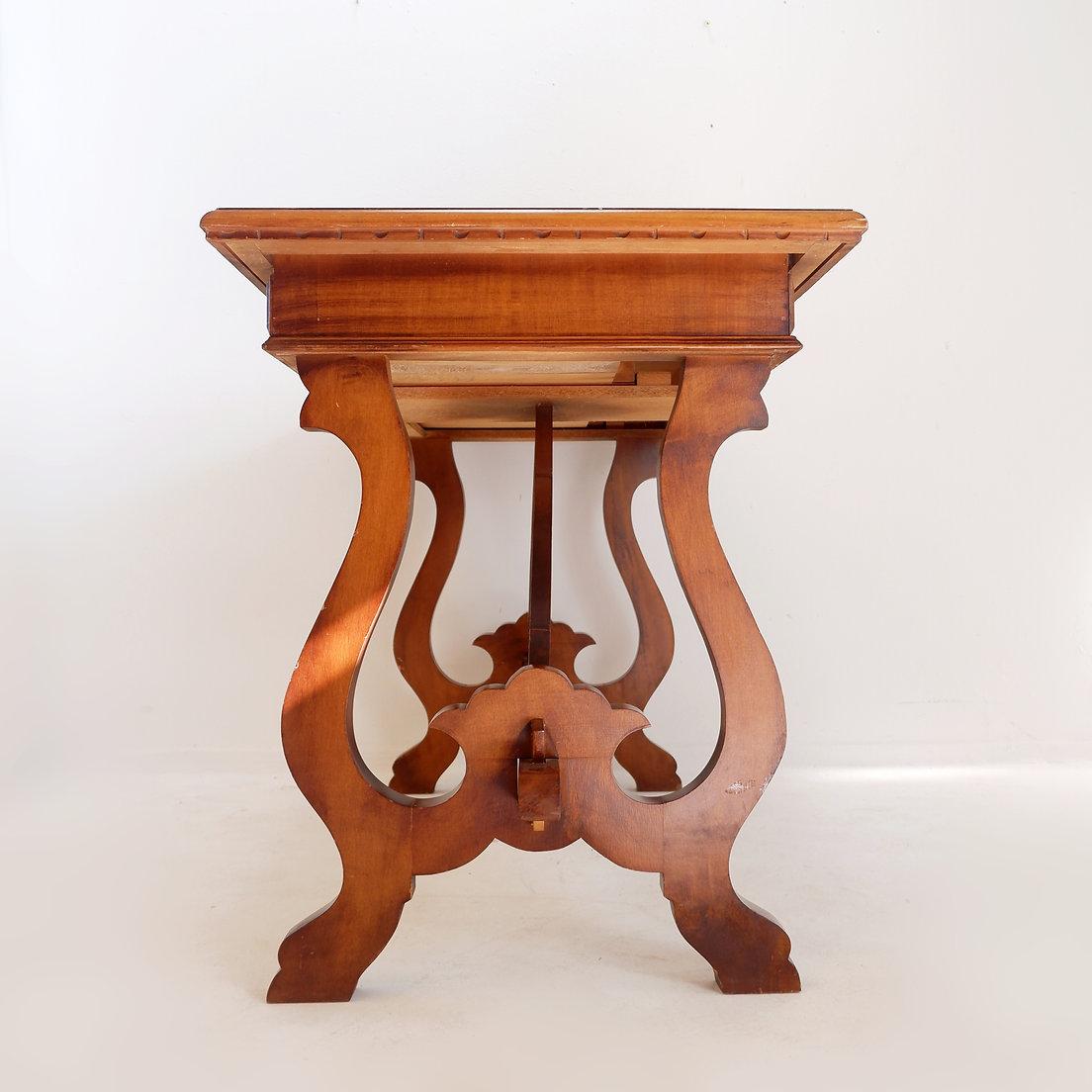 Baroque Lyre console table or desk - 20th century - H : 79, 5cm For Sale