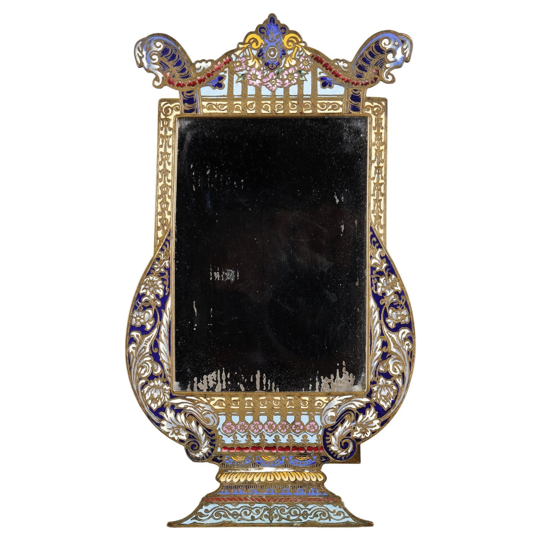 "Lyre" Easel Mirror, Attributed to Louchet Frères, France, Circa 1890 For Sale