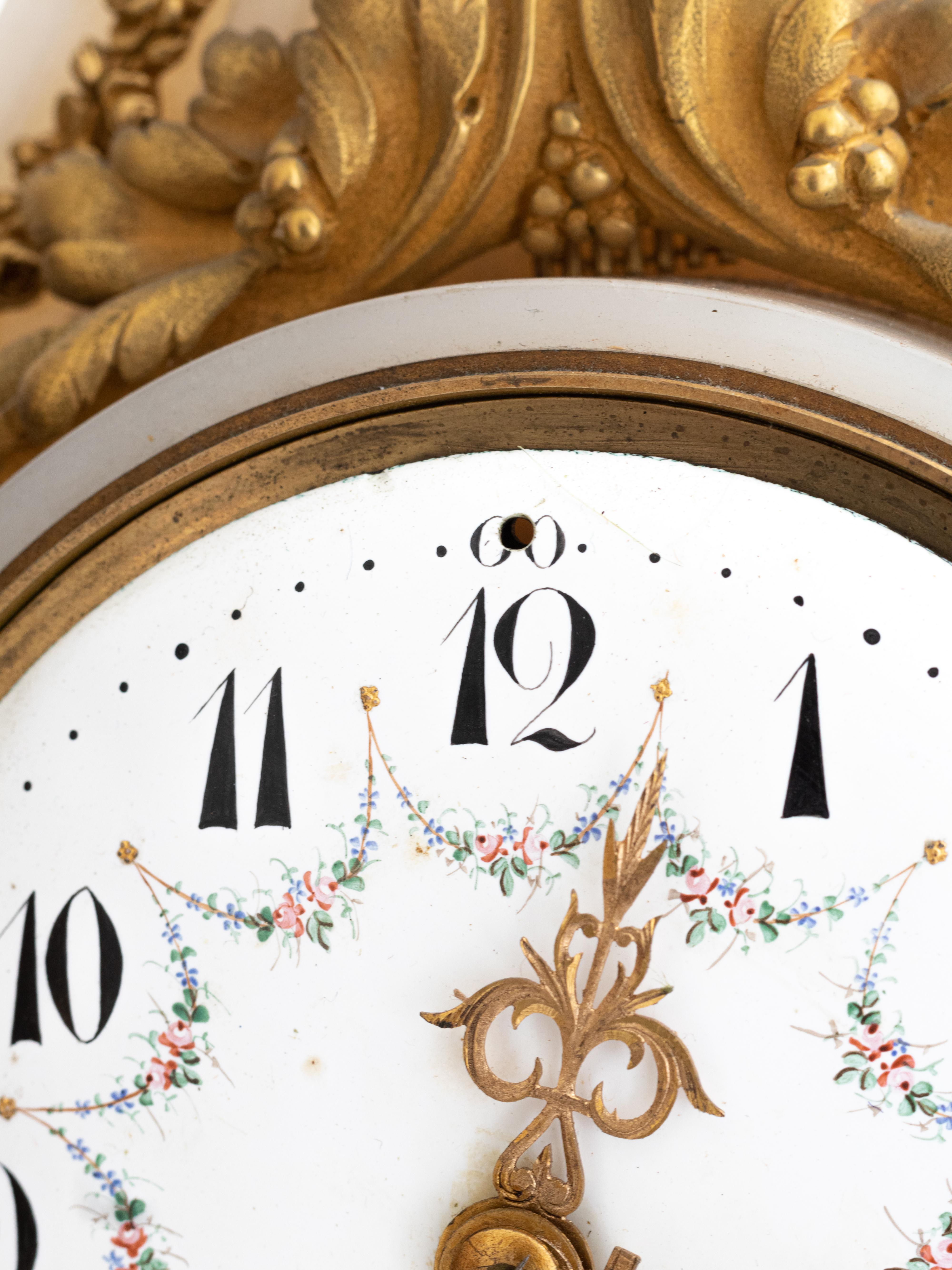 Lyre Pendulum Clock White Marble Louis XVI, 19th Century For Sale 5