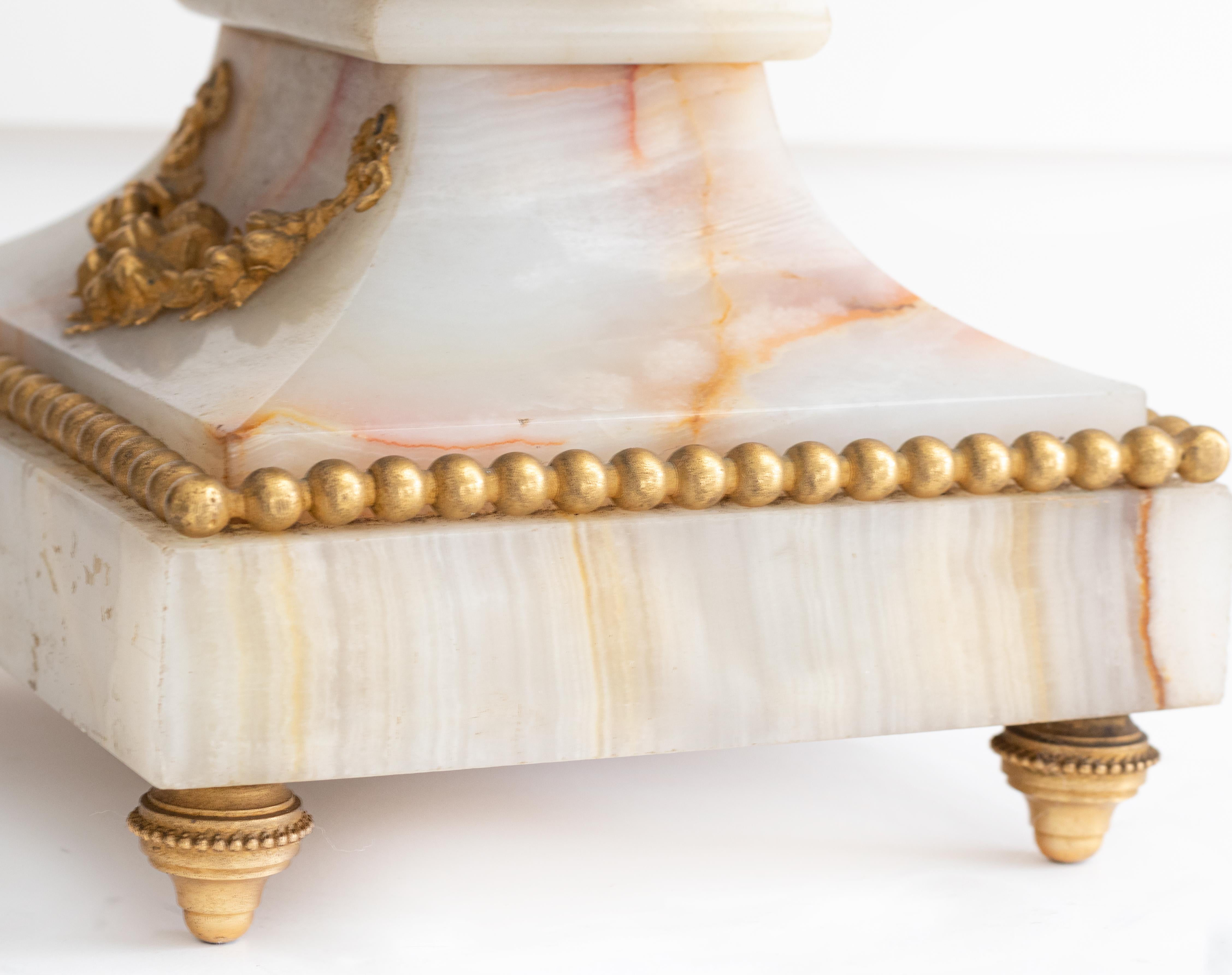 Lyre Pendulum Clock White Marble Louis XVI, 19th Century For Sale 8