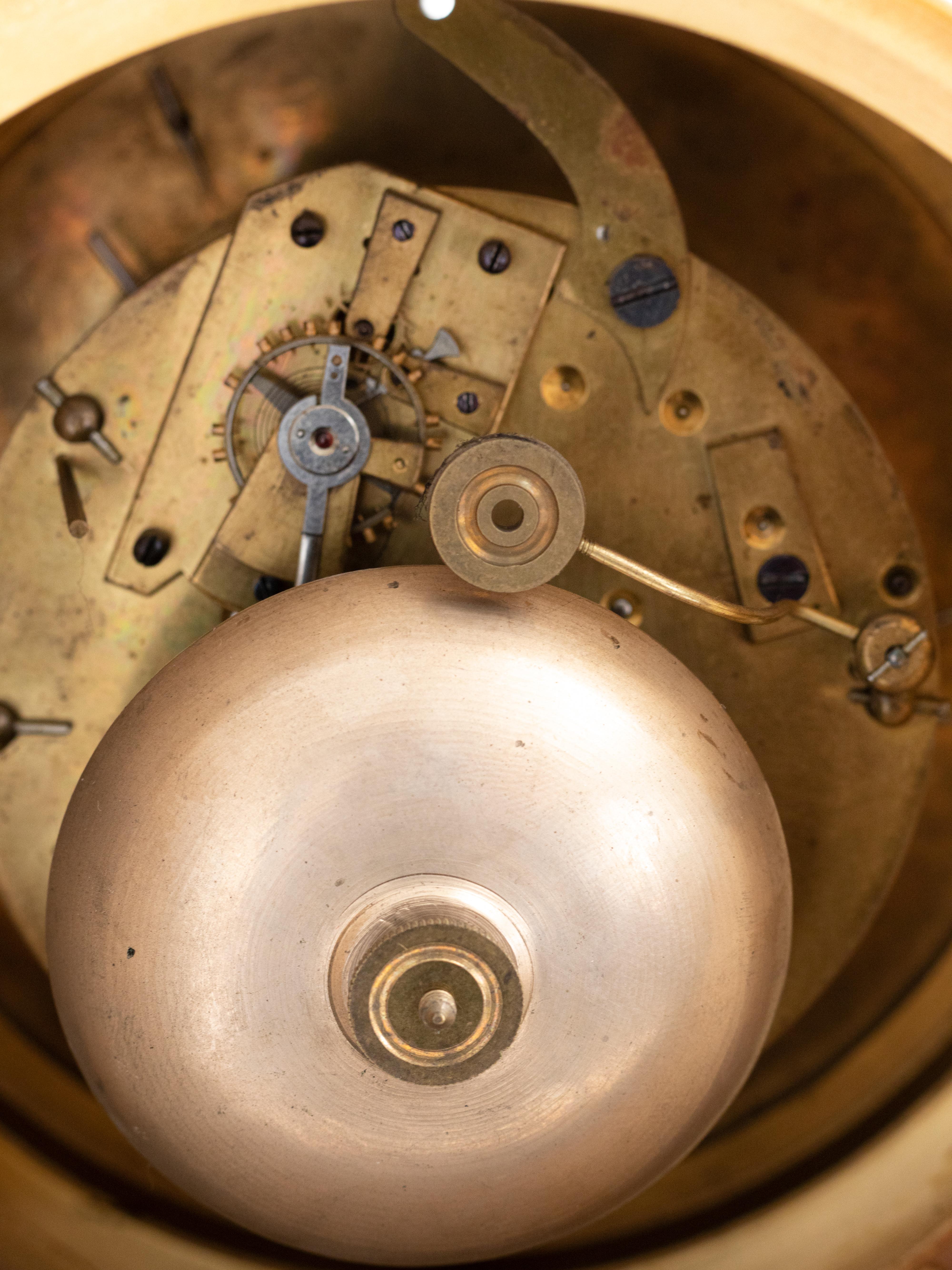 Lyre Pendulum Clock White Marble Louis XVI, 19th Century For Sale 10