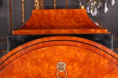 Lyra Secretaire in antique Vienna Biedermeier Style Majestic Work maple veneer