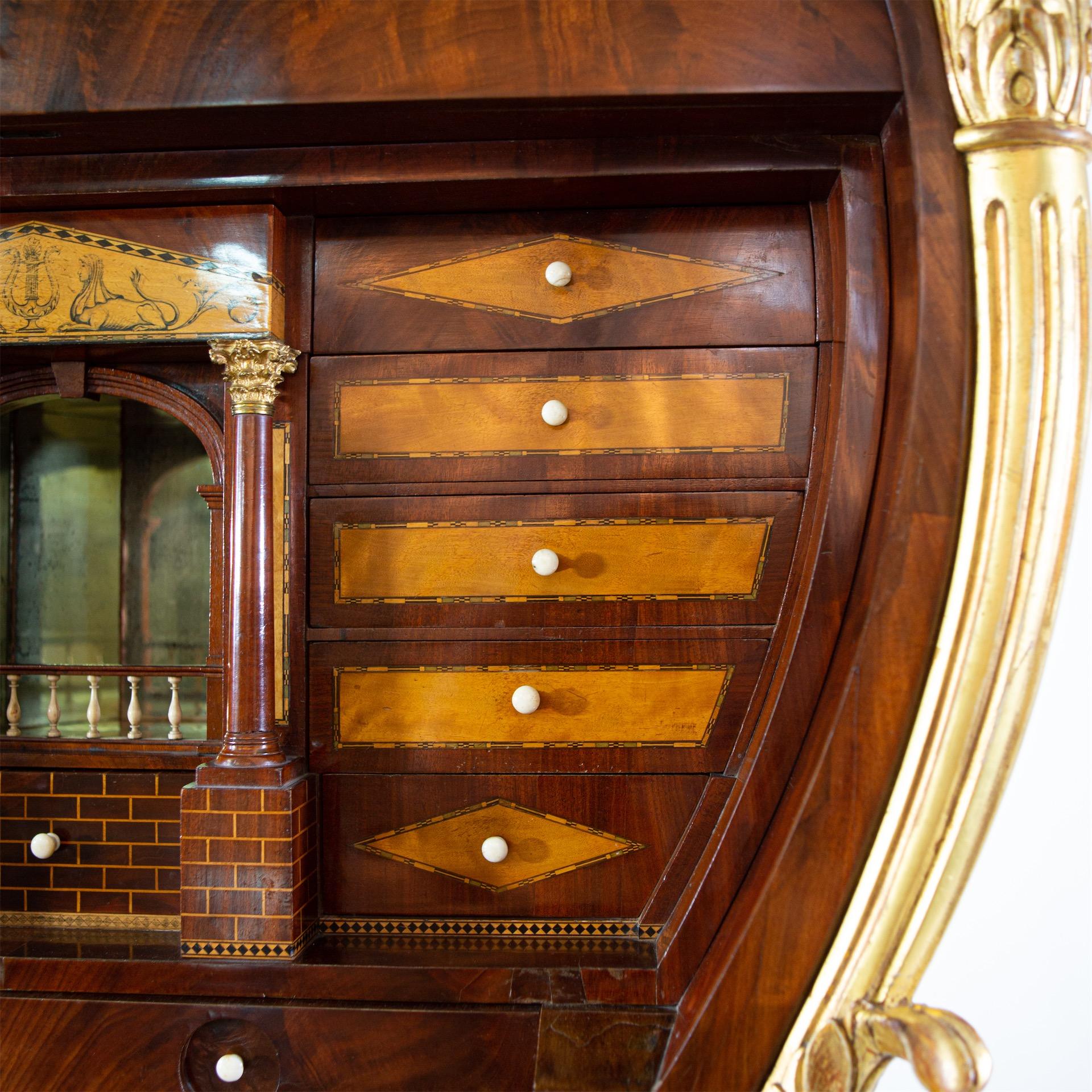 Lyre Secretaire, Mahogany, Germany, circa 1825 8