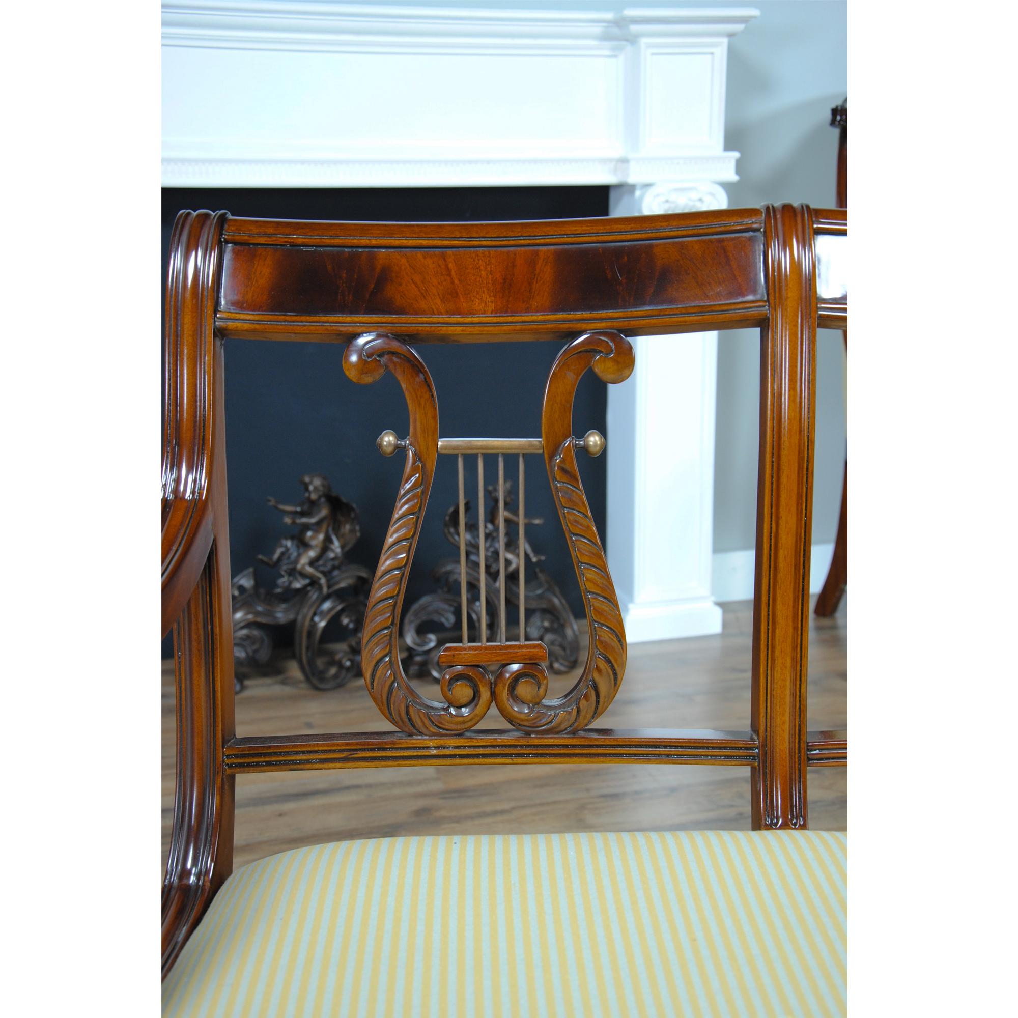 Contemporary Lyre Two Seat Chair  For Sale