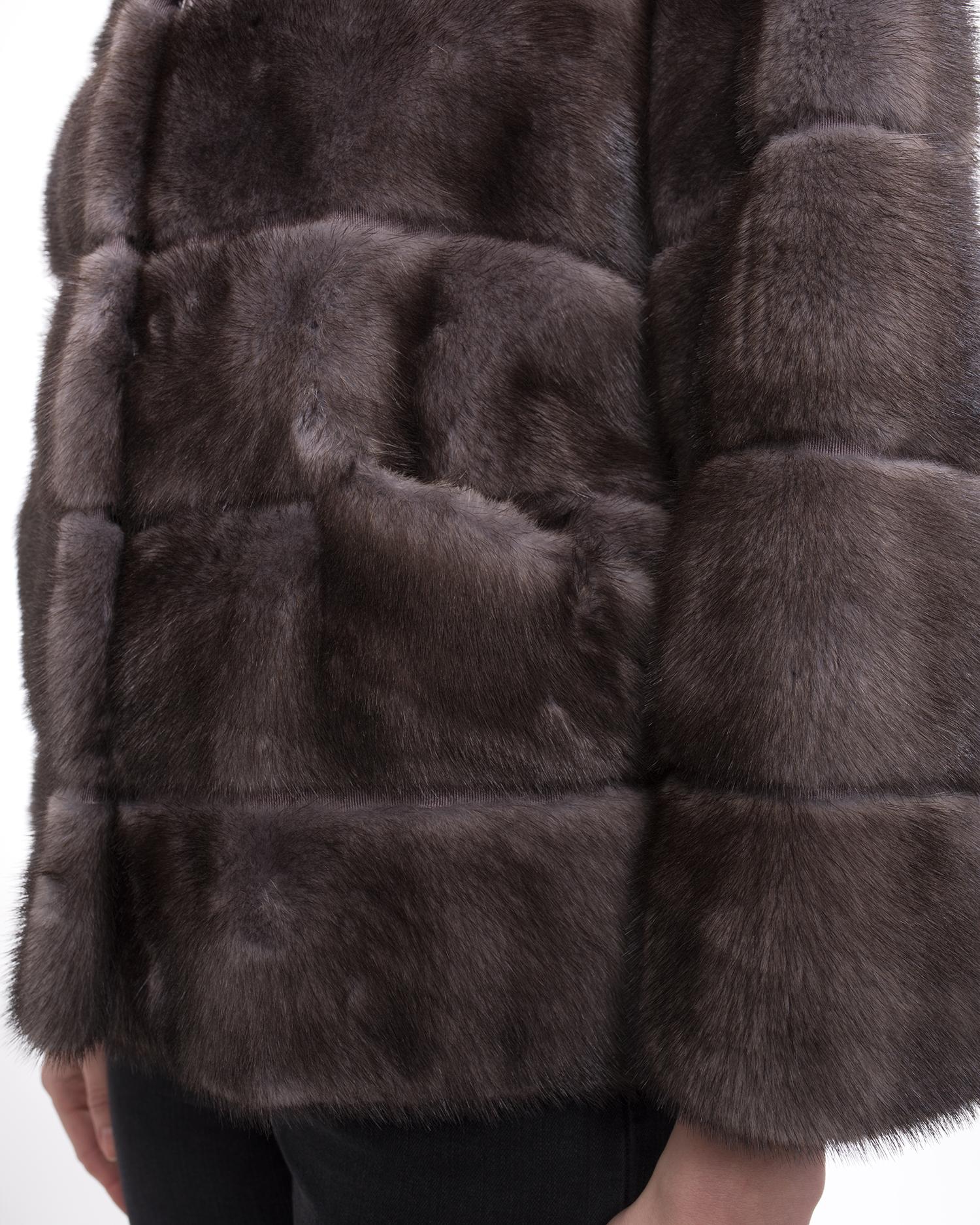 Lysa Lash Blue Iris Mink Fur Short Coat - 6 1