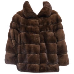Lysa Lash Dark Brown Mink Fur Cropped Jacket - 6
