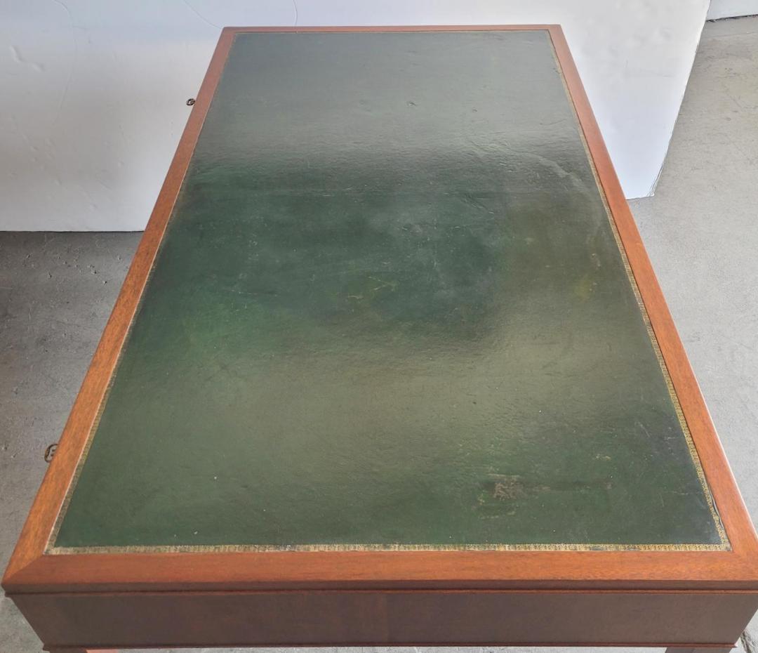 Lysberg Hansen & Therp Writing Table, Desk with Leather Top In Good Condition In Los Angeles, CA