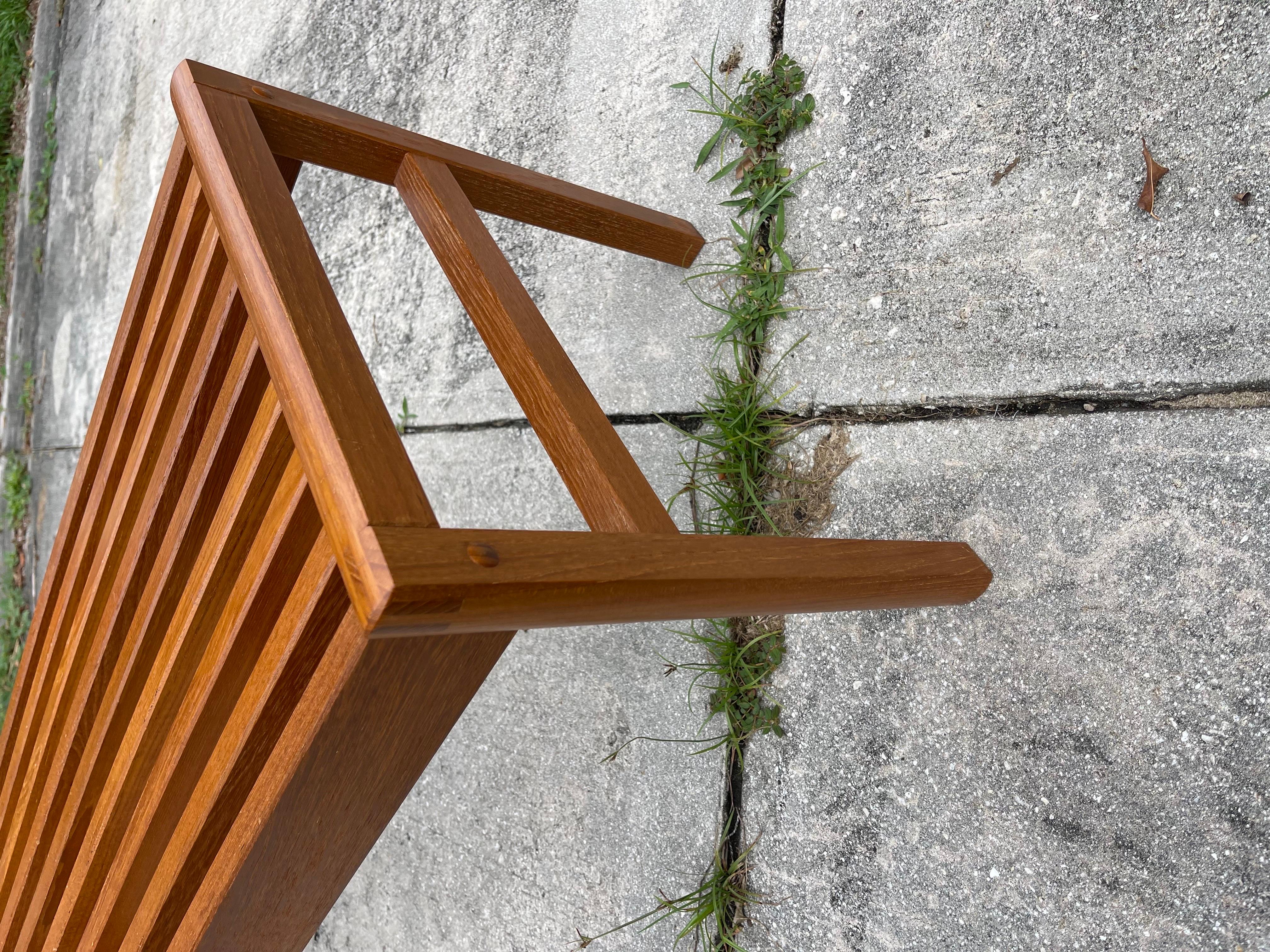 Mid-Century Modern Lysgaard Mobler Danish Modern Teak Slat Bench