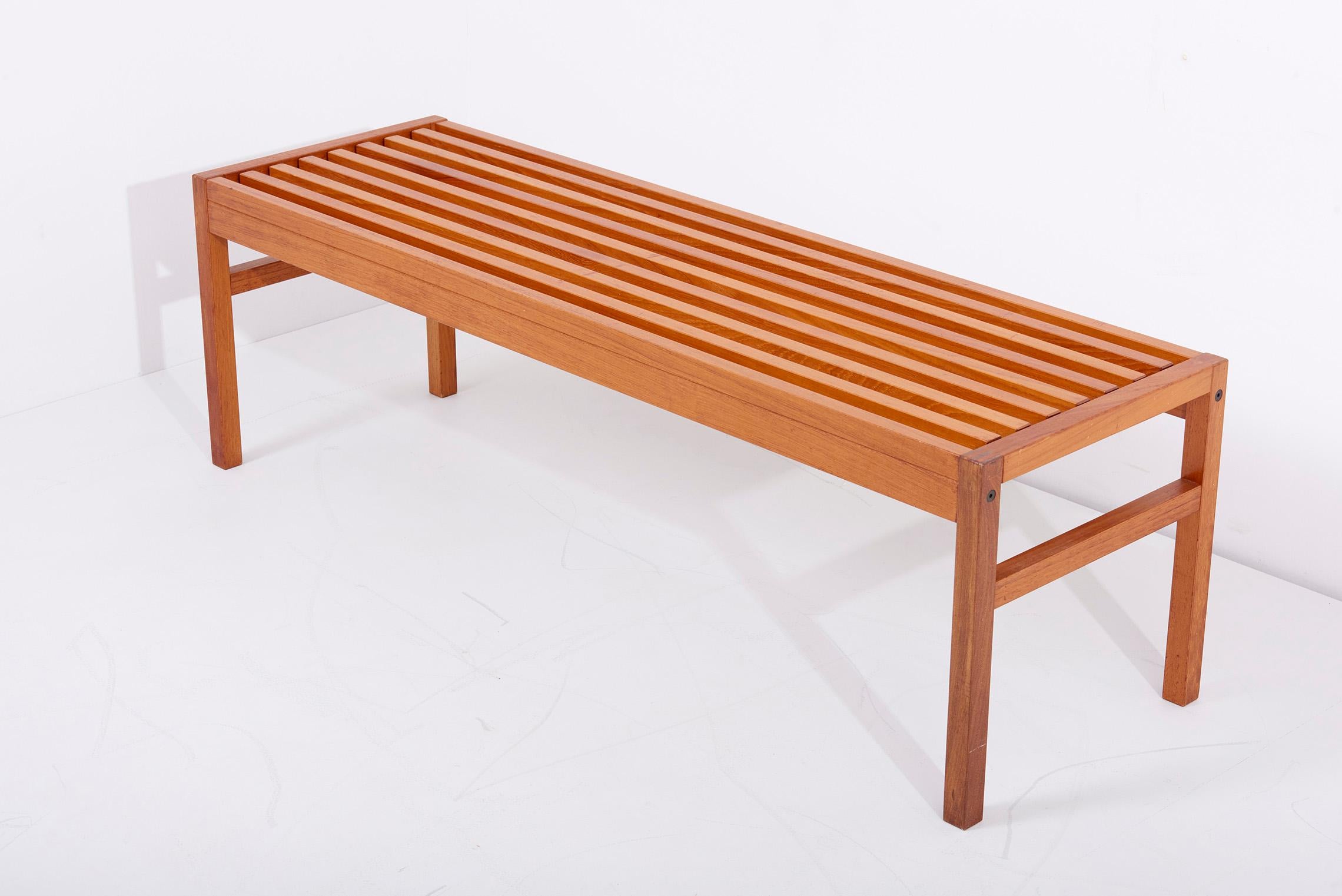 Mid-20th Century Lysgaard Mobler Teak Bench, Denmark, 1950s For Sale