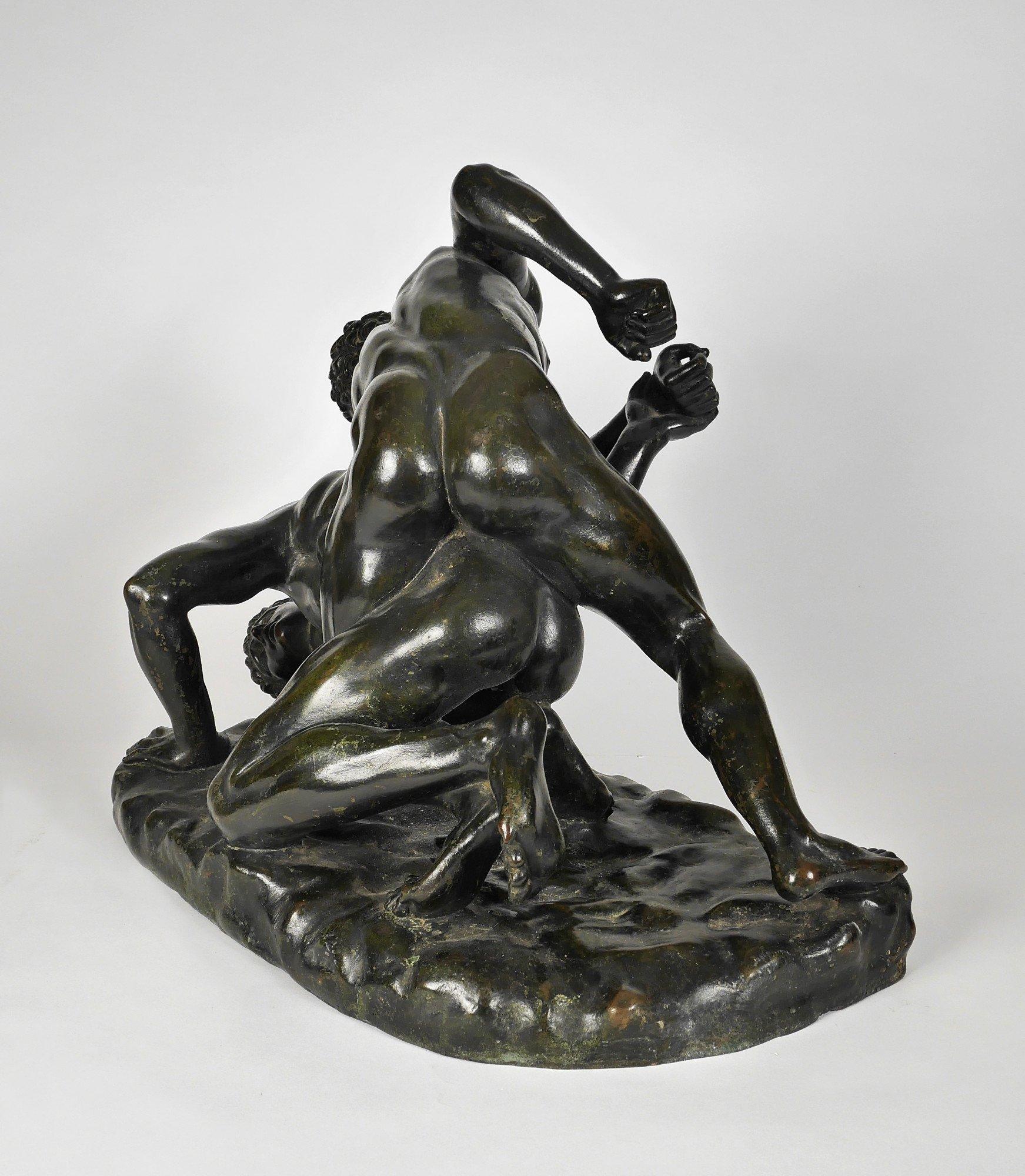 19th Century Grand Tour Bronze of the Uffizi Wrestlers For Sale 6