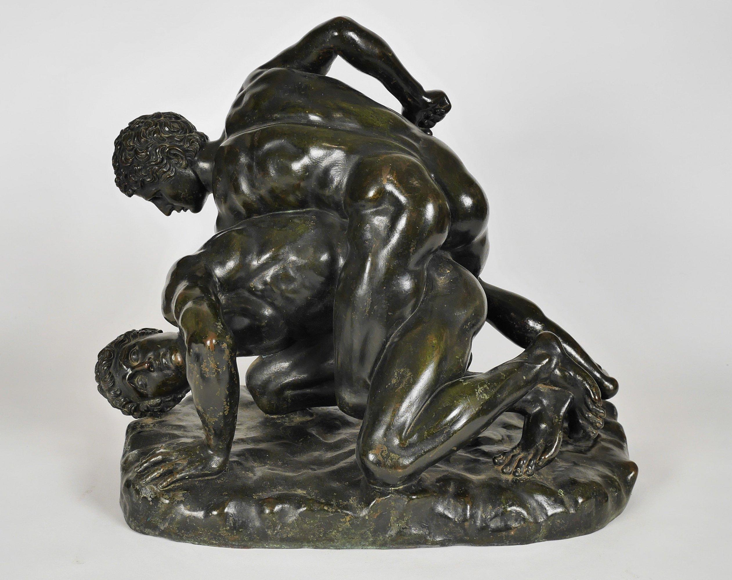 19th Century Grand Tour Bronze of the Uffizi Wrestlers For Sale 7