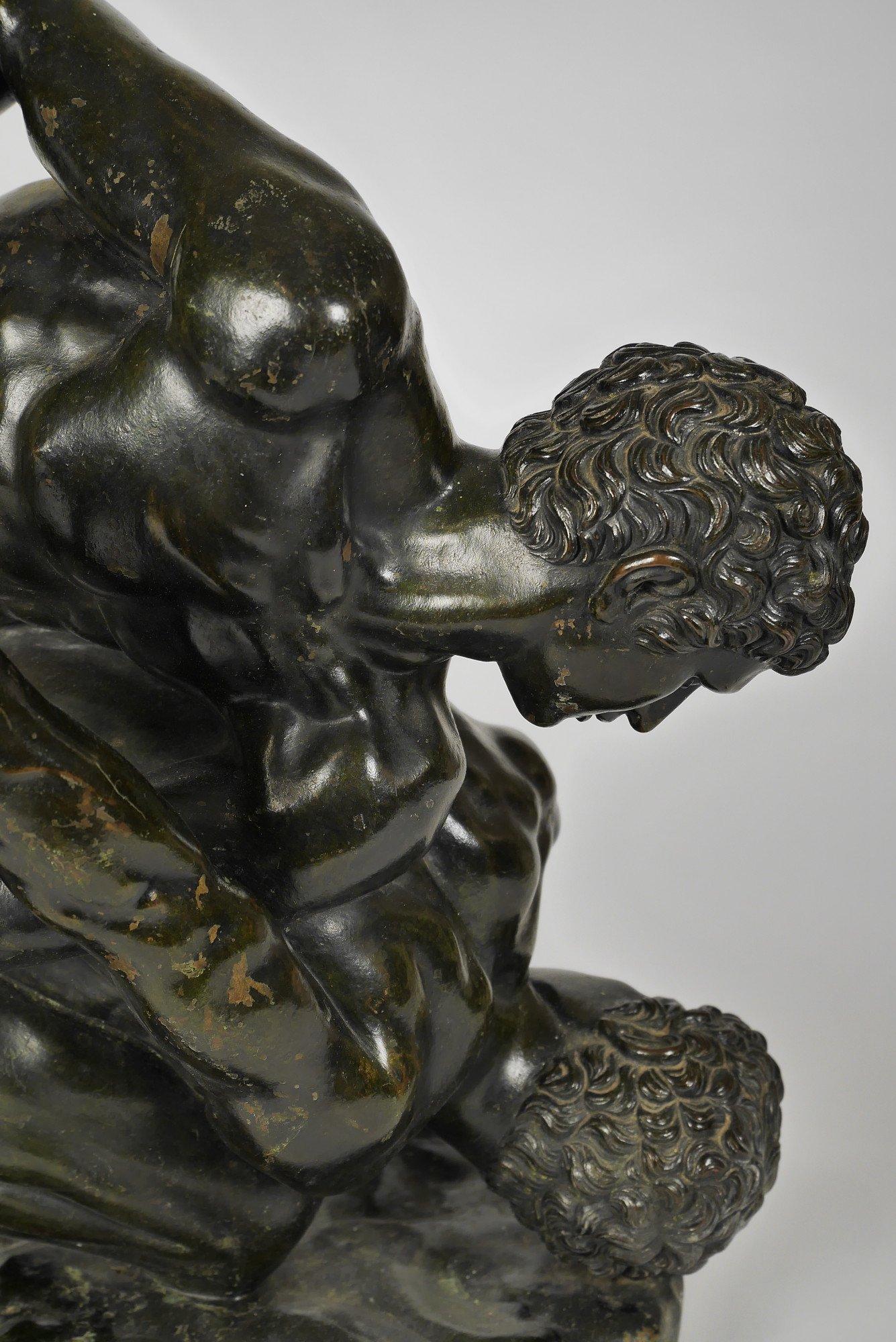 19th Century Grand Tour Bronze of the Uffizi Wrestlers For Sale 2