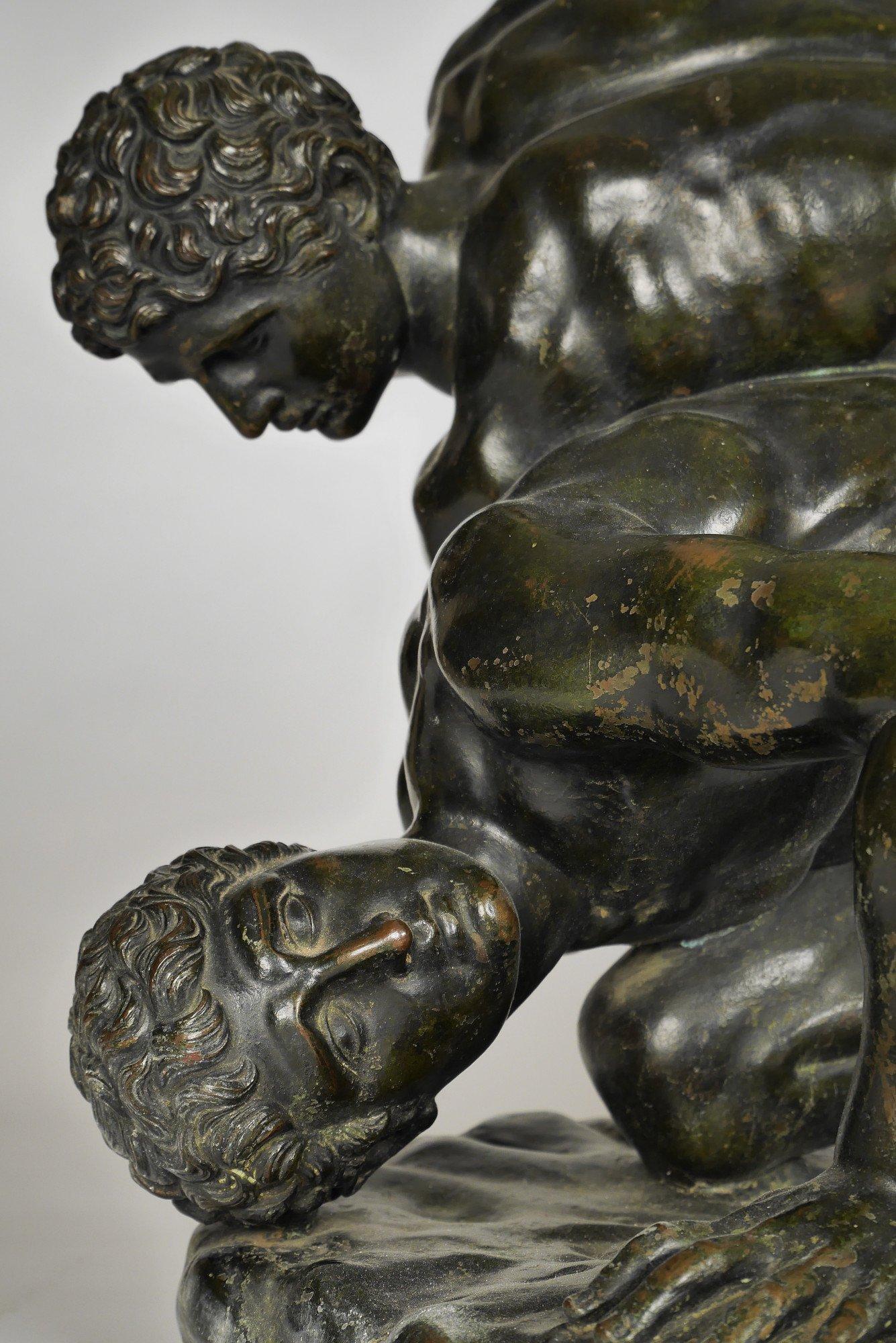 19th Century Grand Tour Bronze of the Uffizi Wrestlers For Sale 4