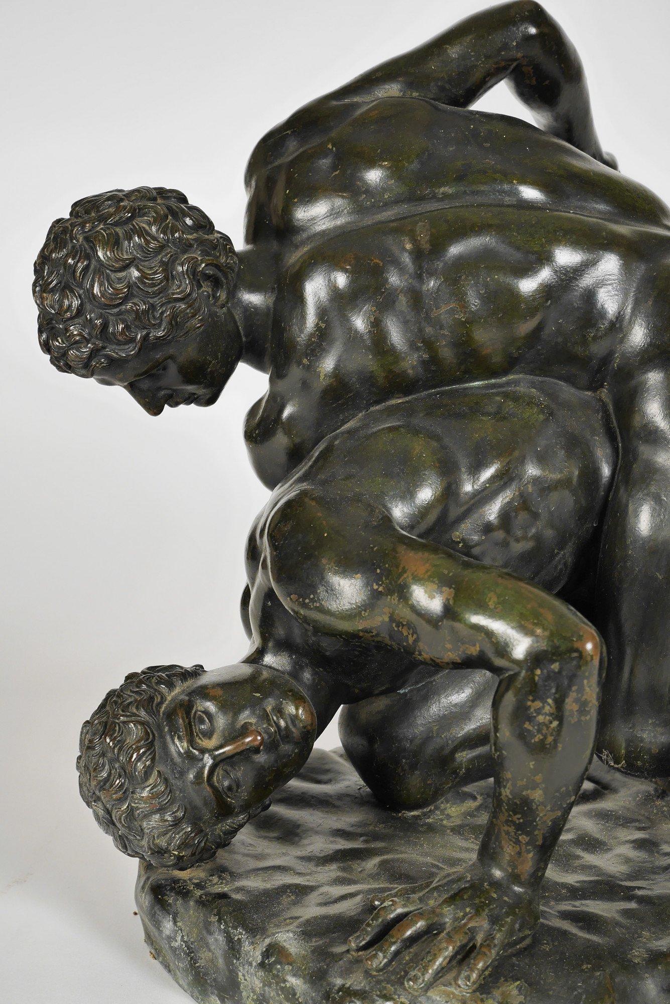 19th Century Grand Tour Bronze of the Uffizi Wrestlers For Sale 5