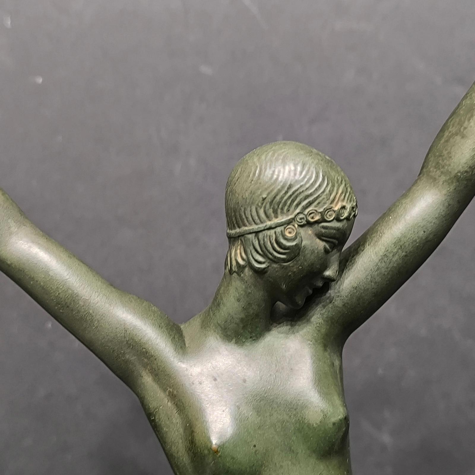 Lysis, Dancer-Sculpture Signed „Fayral“ (Pierre Le Faguays) for Max Le Verrier For Sale 3