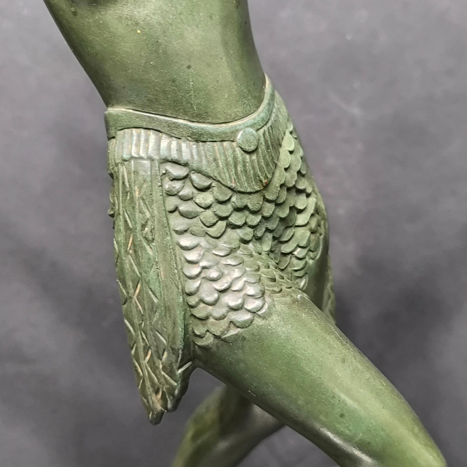 Lysis, Dancer-Sculpture Signed „Fayral“ (Pierre Le Faguays) for Max Le Verrier For Sale 4