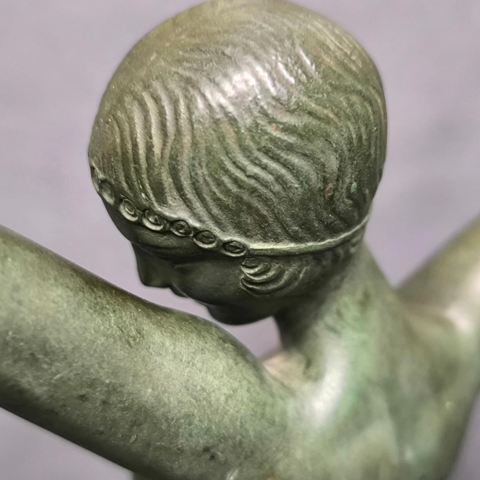 Lysis, Dancer-Sculpture Signed „Fayral“ (Pierre Le Faguays) for Max Le Verrier For Sale 6