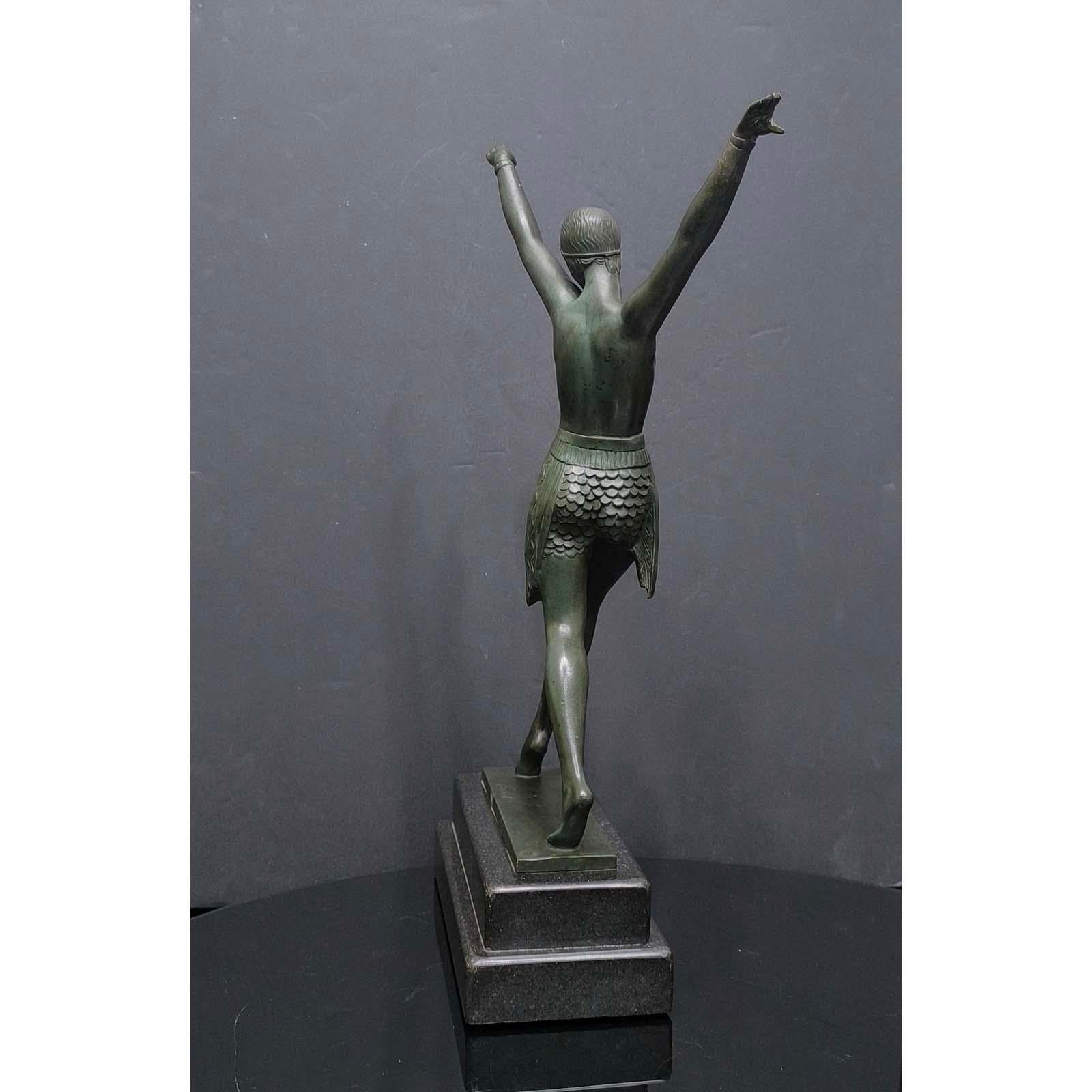Lysis, Dancer-Sculpture Signed „Fayral“ (Pierre Le Faguays) for Max Le Verrier In Good Condition For Sale In Bochum, NRW