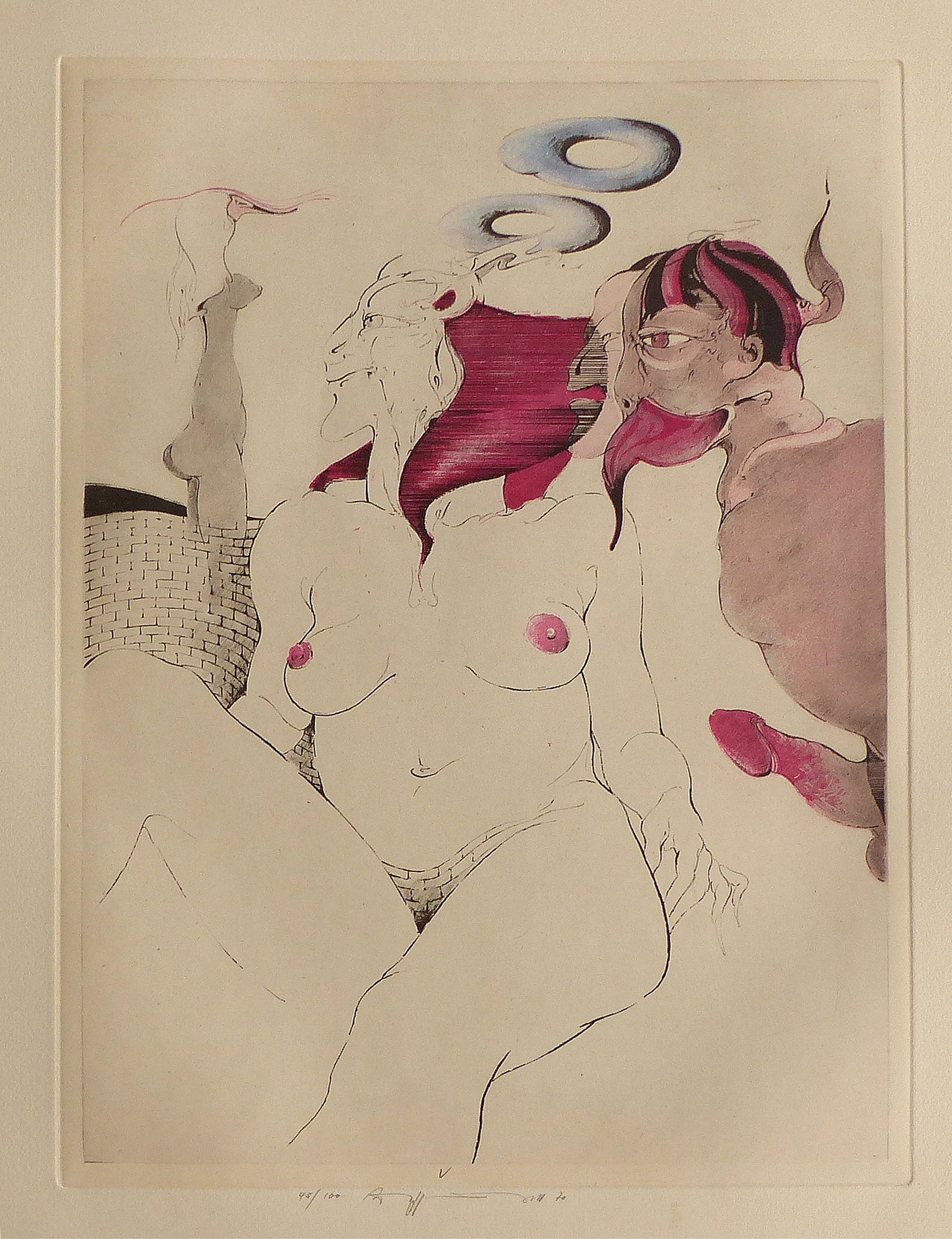 WP Eberhard Eggers Erotica « Lysistrata » Portfolio de neuf gravures complètes 3