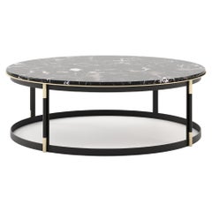 Contemporary coffee table, with customisable wood veneer and marble top