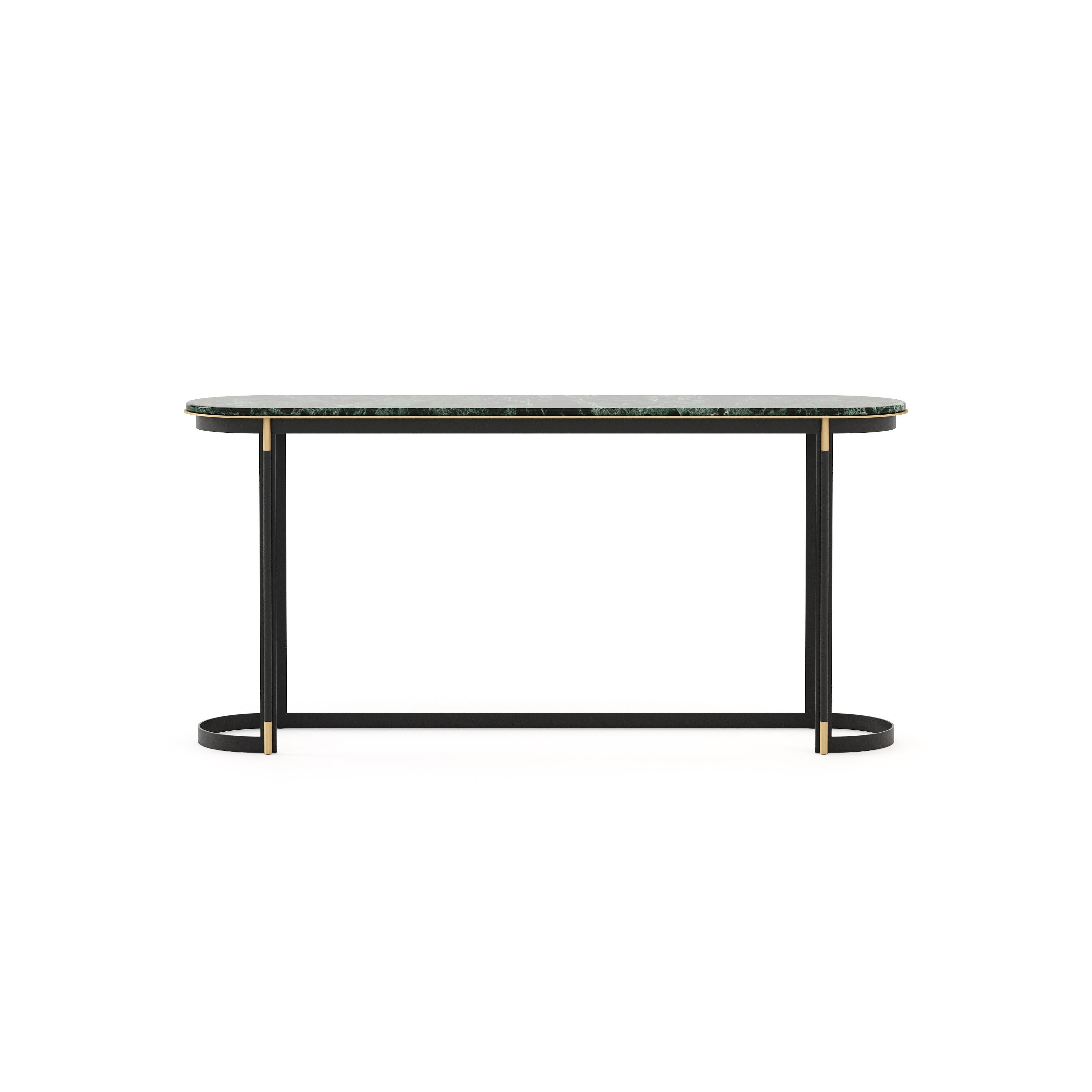 Modern Contemporary wooden console, with a customisable marble top For Sale