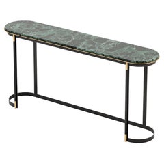 Contemporary  wooden console, with a customizable marble top  