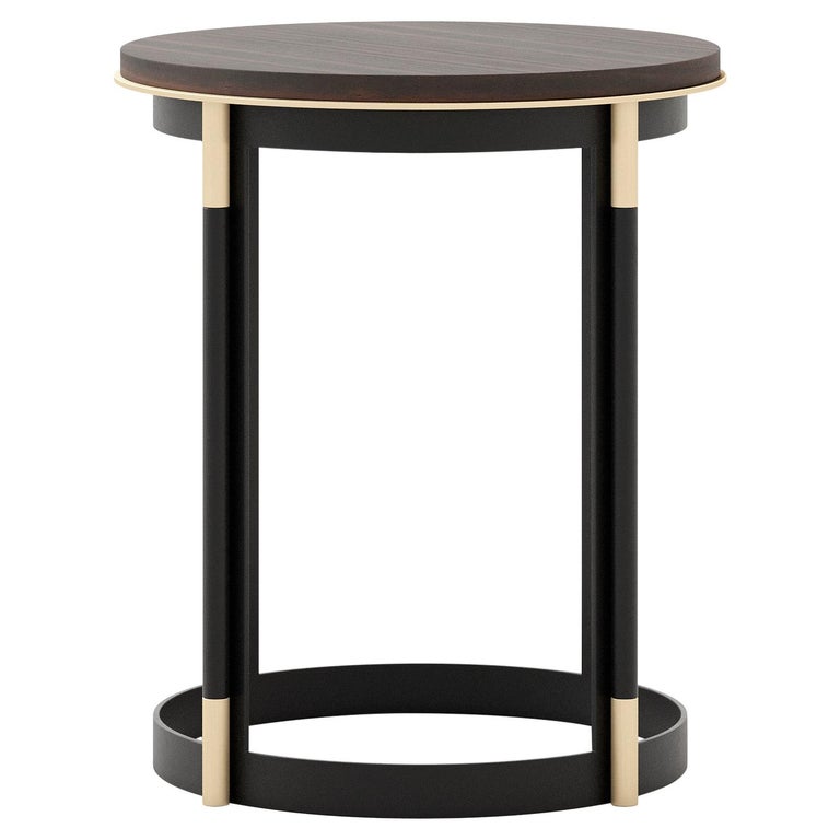 Contemporary Portuguese side table with marble top For Sale