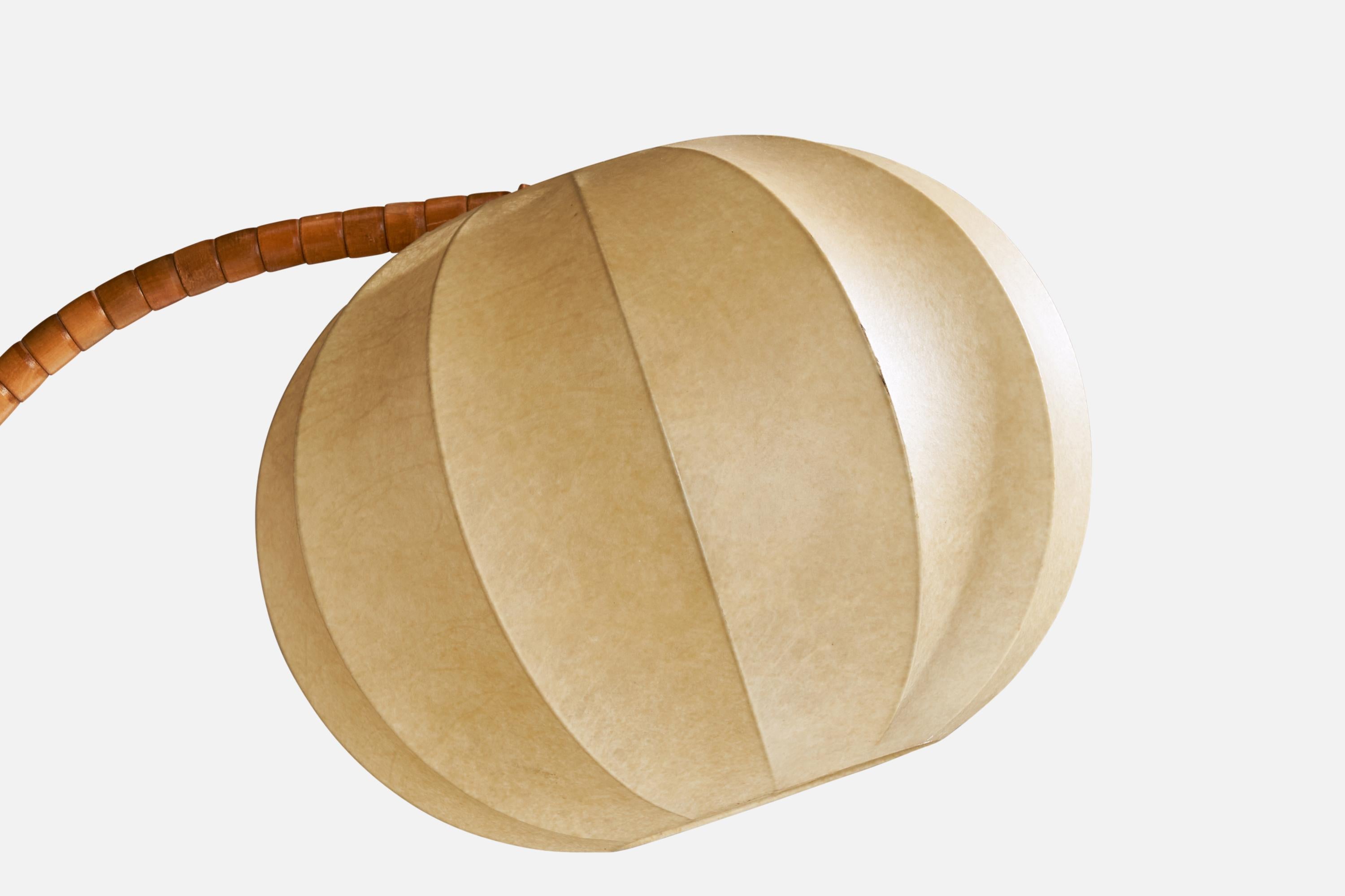 Norwegian Lyssstoffarmatur, Floor Lamp, Oak, Brass, Resin, Norway, 1930s
