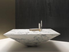 Lythos Table in White Arabescato Marble by Haymann Editions