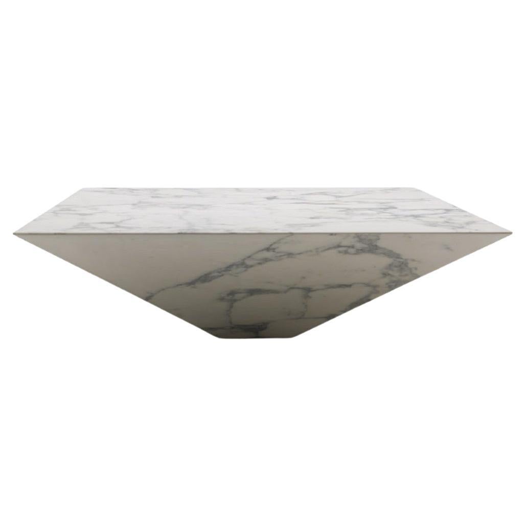 Lythos Table in White Arabescato Marble by Haymann Editions For Sale