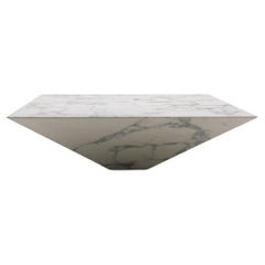 Lythos Table in White Arabescato Marble by Haymann Editions